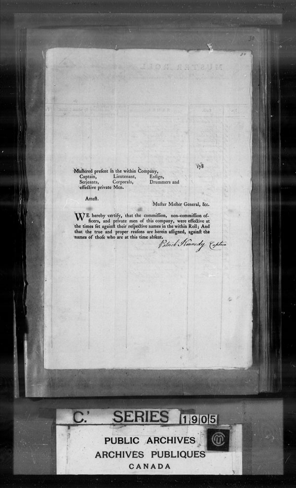 Title: British Military and Naval Records (RG 8, C Series) - DOCUMENTS - Mikan Number: 105012 - Microform: c-4224