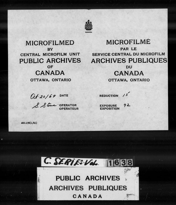 Title: British Military and Naval Records (RG 8, C Series) - DOCUMENTS - Mikan Number: 105012 - Microform: c-4290