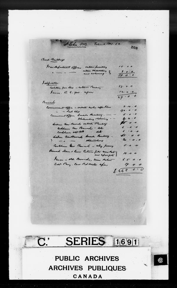 Title: British Military and Naval Records (RG 8, C Series) - DOCUMENTS - Mikan Number: 105012 - Microform: c-4304
