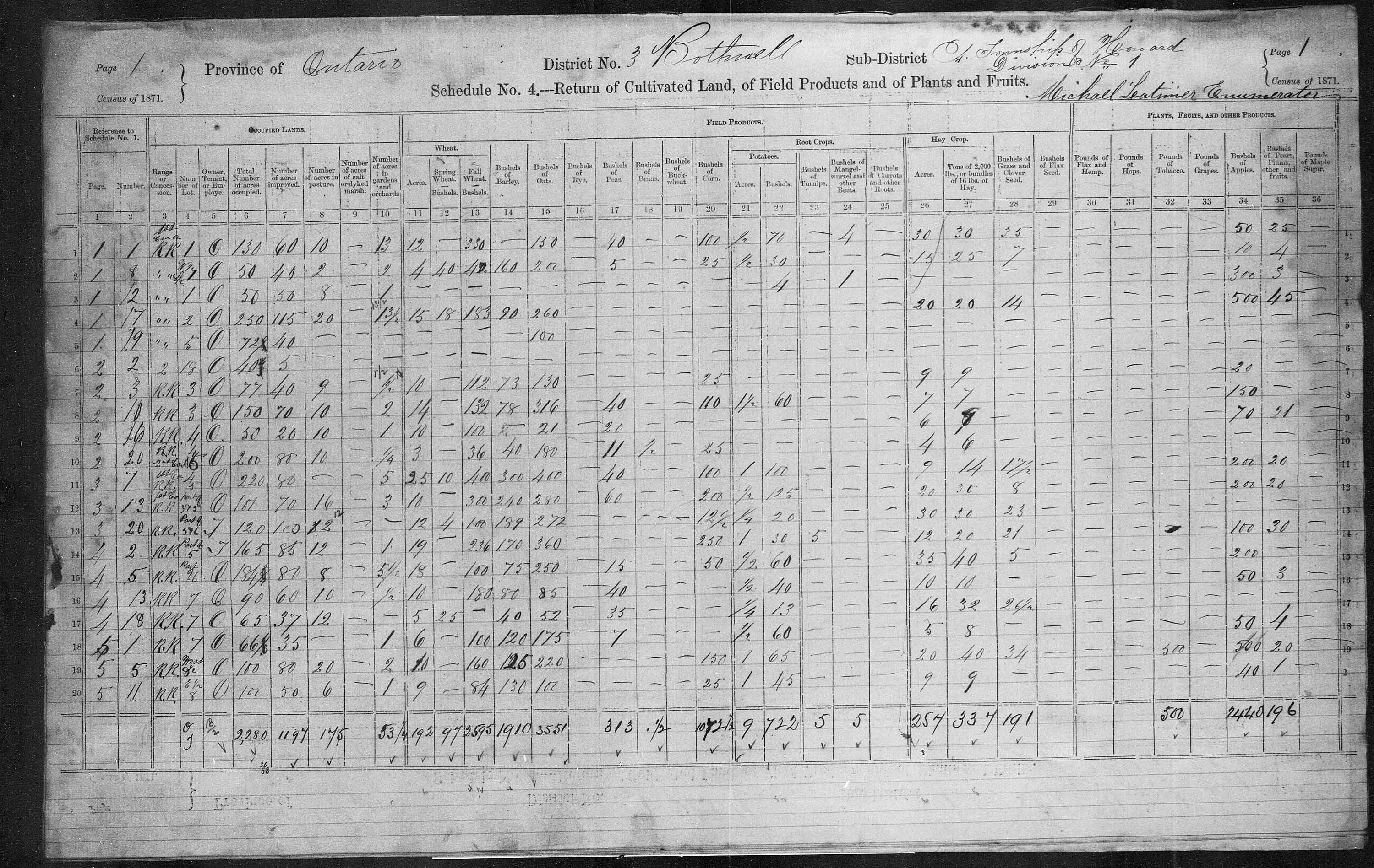 Title: Census of Canada, 1871 - Mikan Number: 142105 - Microform: c-9893