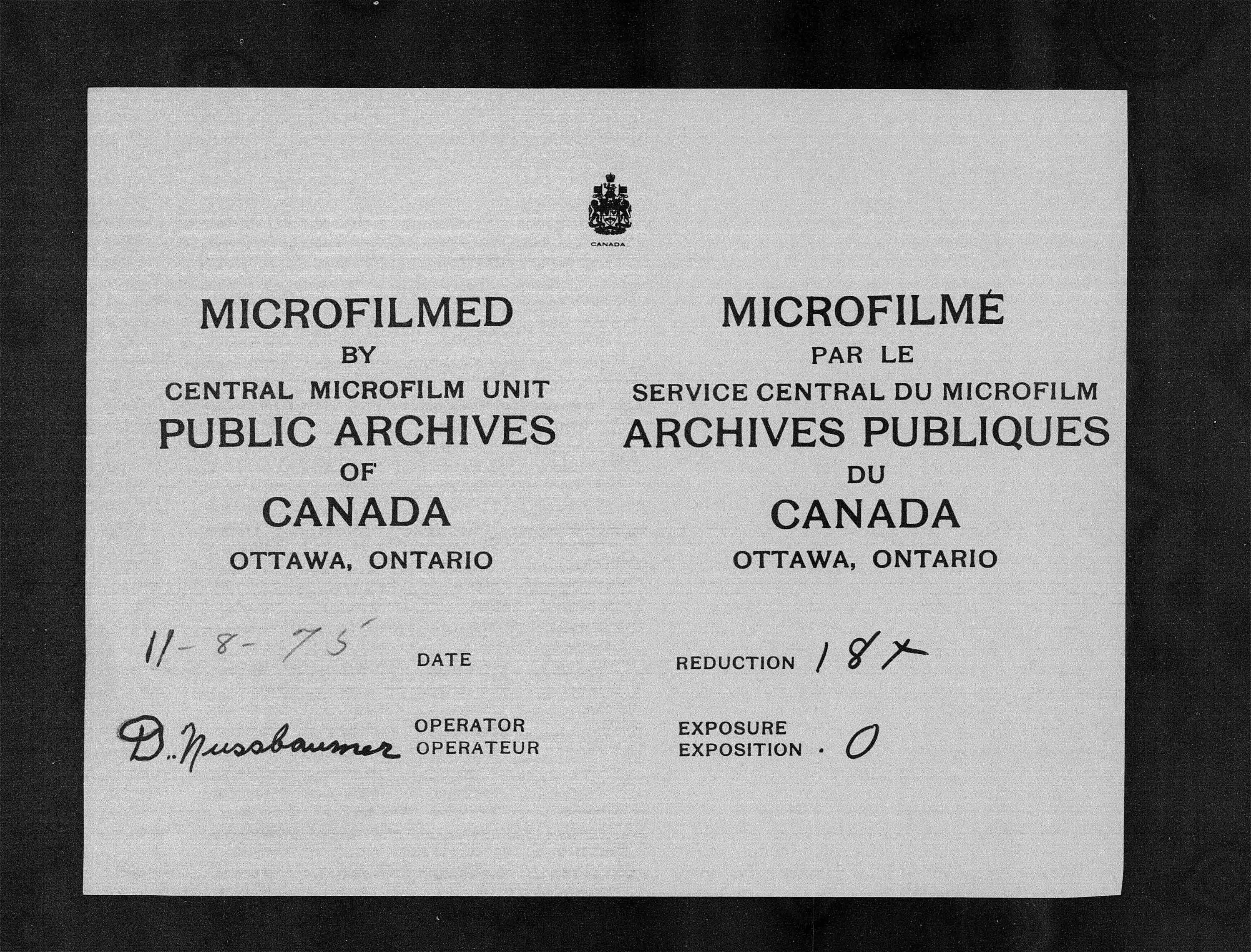 Titre : Recensement du Canada (1871) - N d'enregistrement Mikan : 194056 - Microforme : c-9895