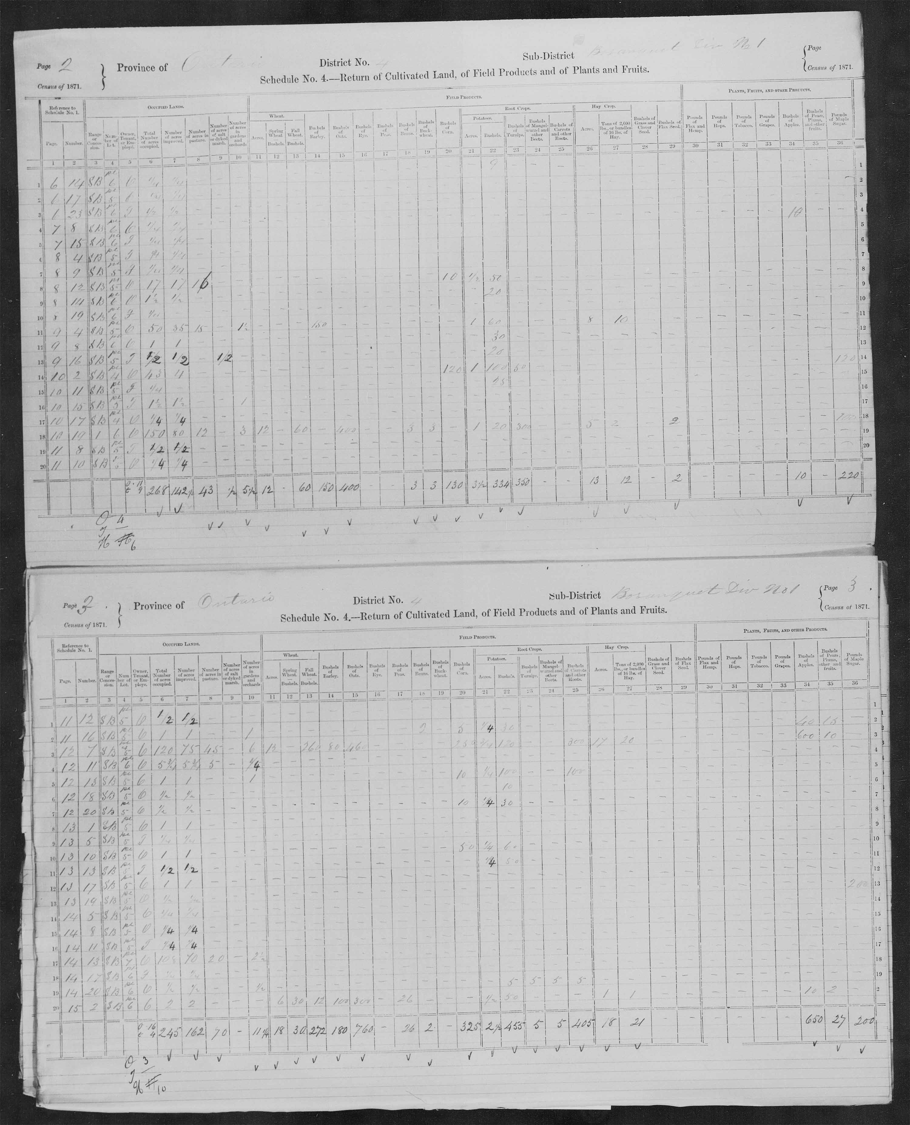 Title: Census of Canada, 1871 - Mikan Number: 142105 - Microform: c-9897