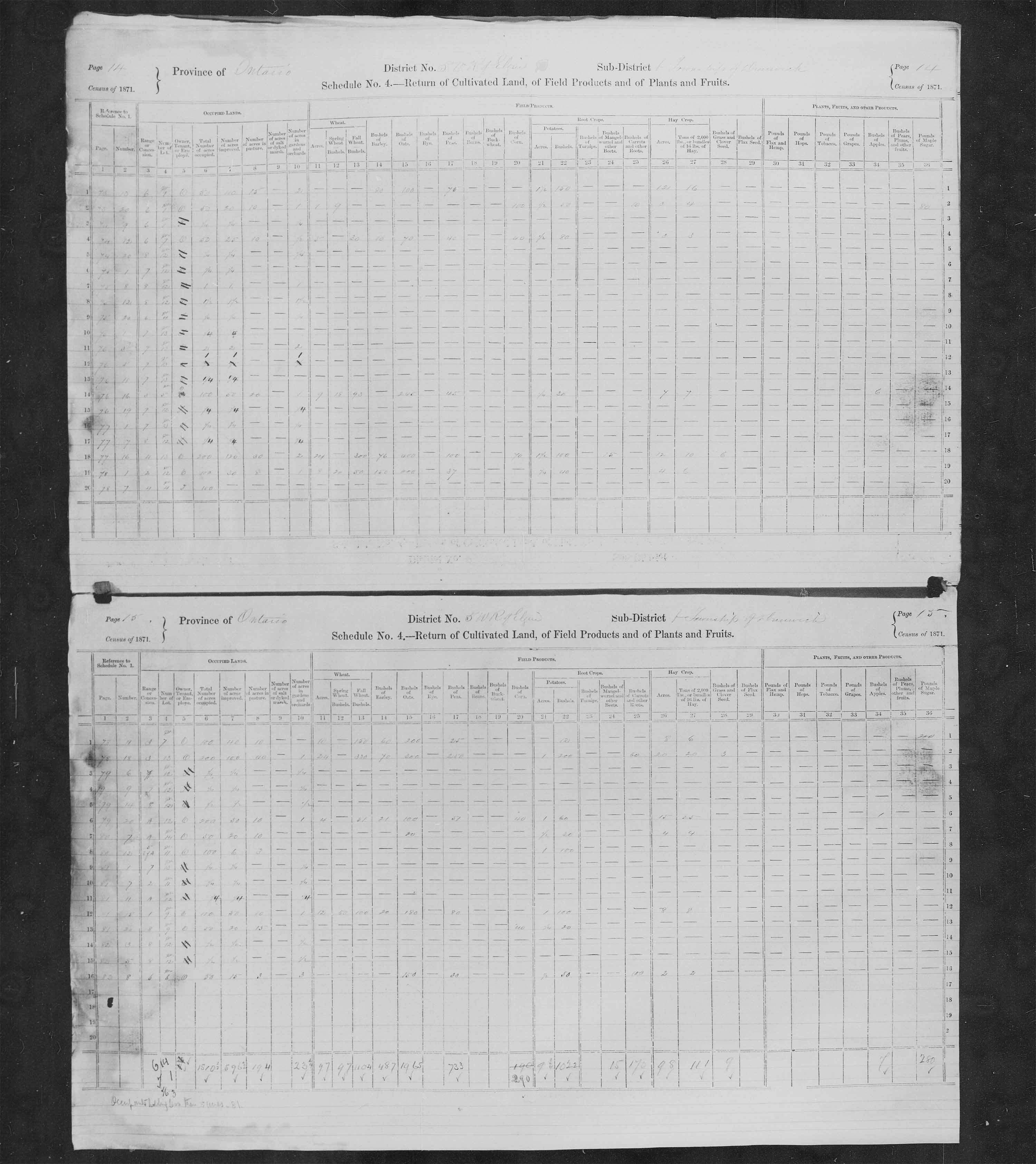 Title: Census of Canada, 1871 - Mikan Number: 142105 - Microform: c-9897