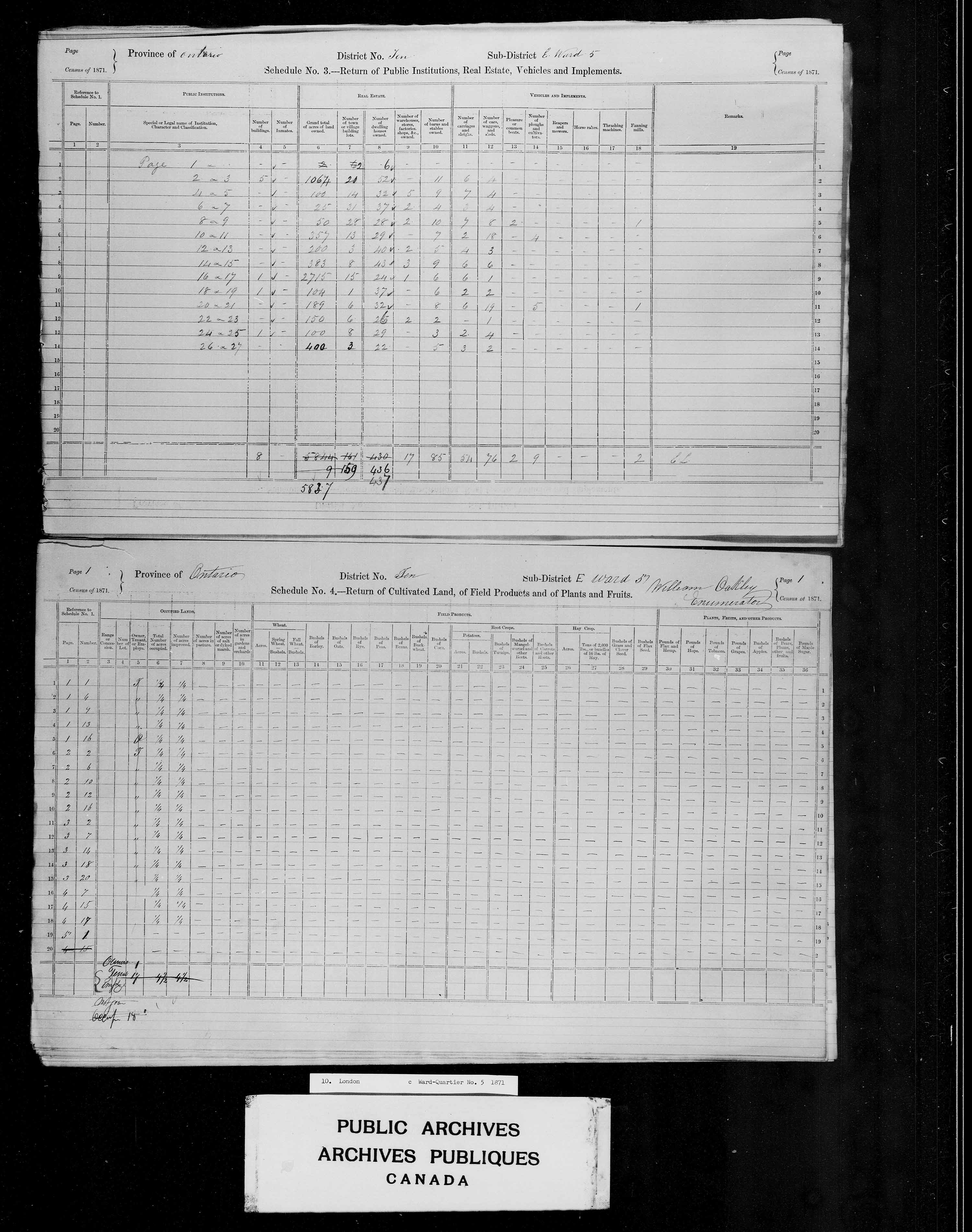 Title: Census of Canada, 1871 - Mikan Number: 142105 - Microform: c-9907