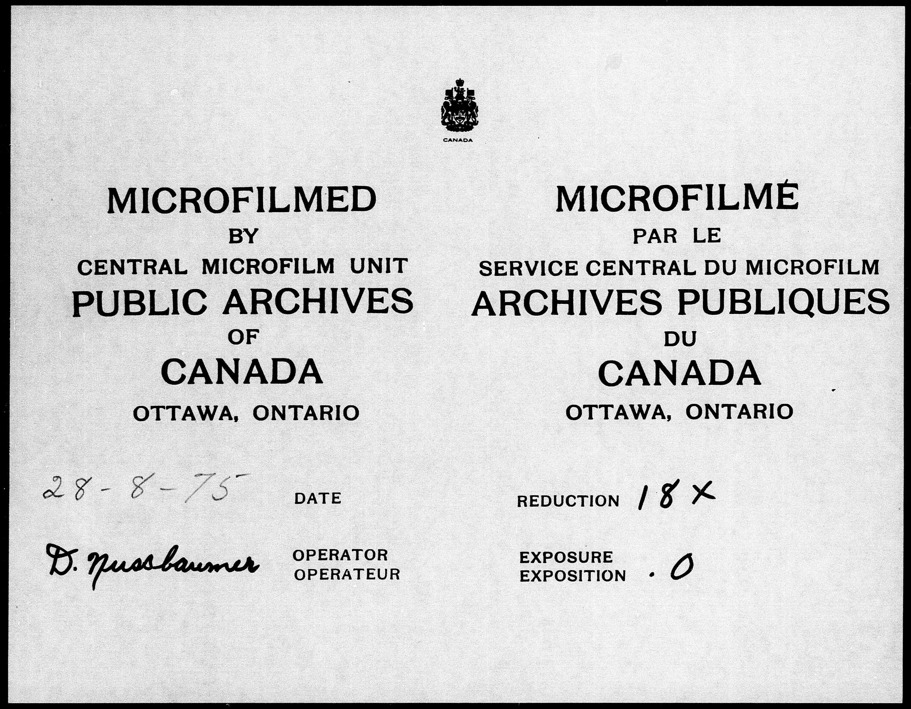Titre : Recensement du Canada (1871) - N d'enregistrement Mikan : 194056 - Microforme : c-9909
