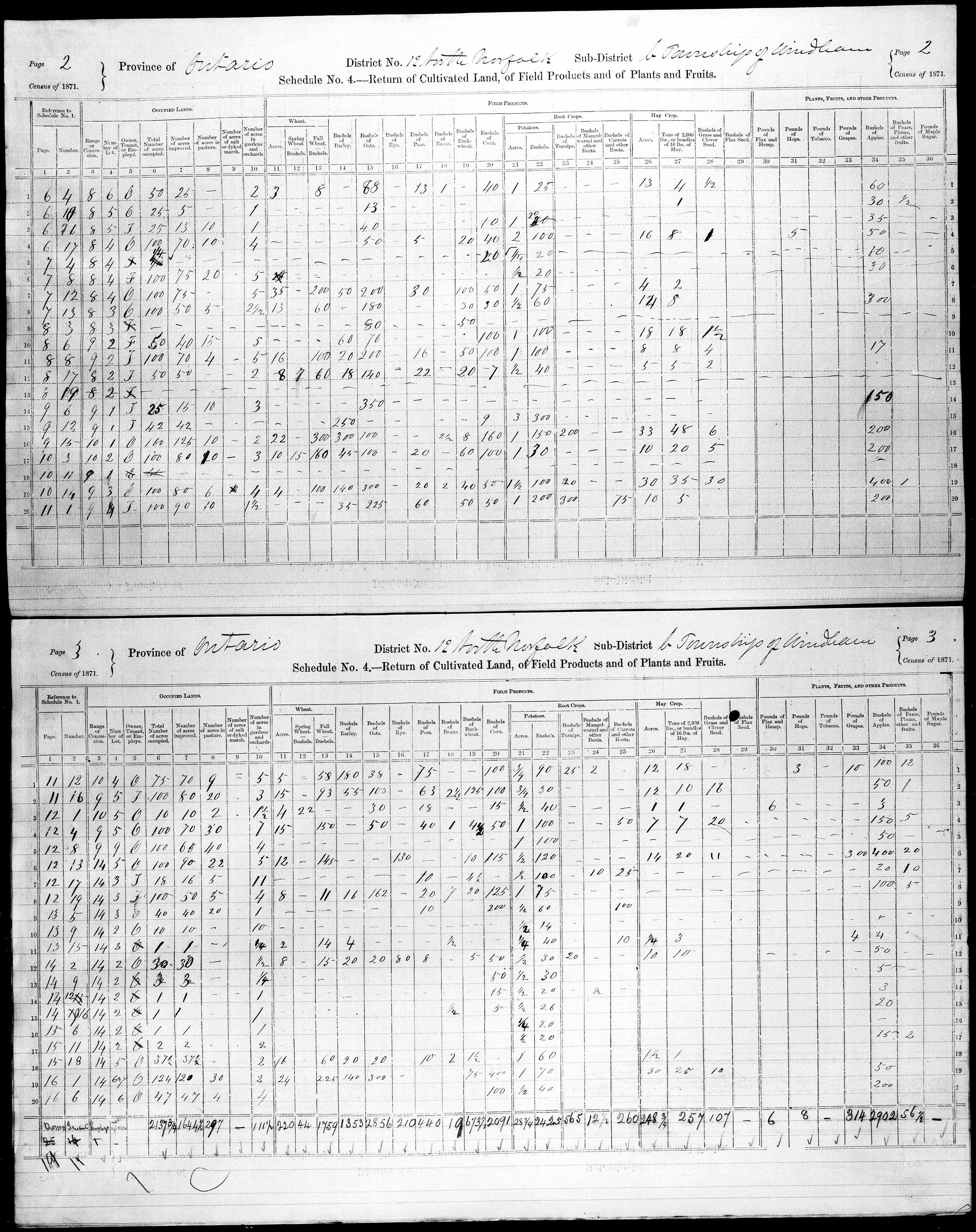 Title: Census of Canada, 1871 - Mikan Number: 142105 - Microform: c-9909