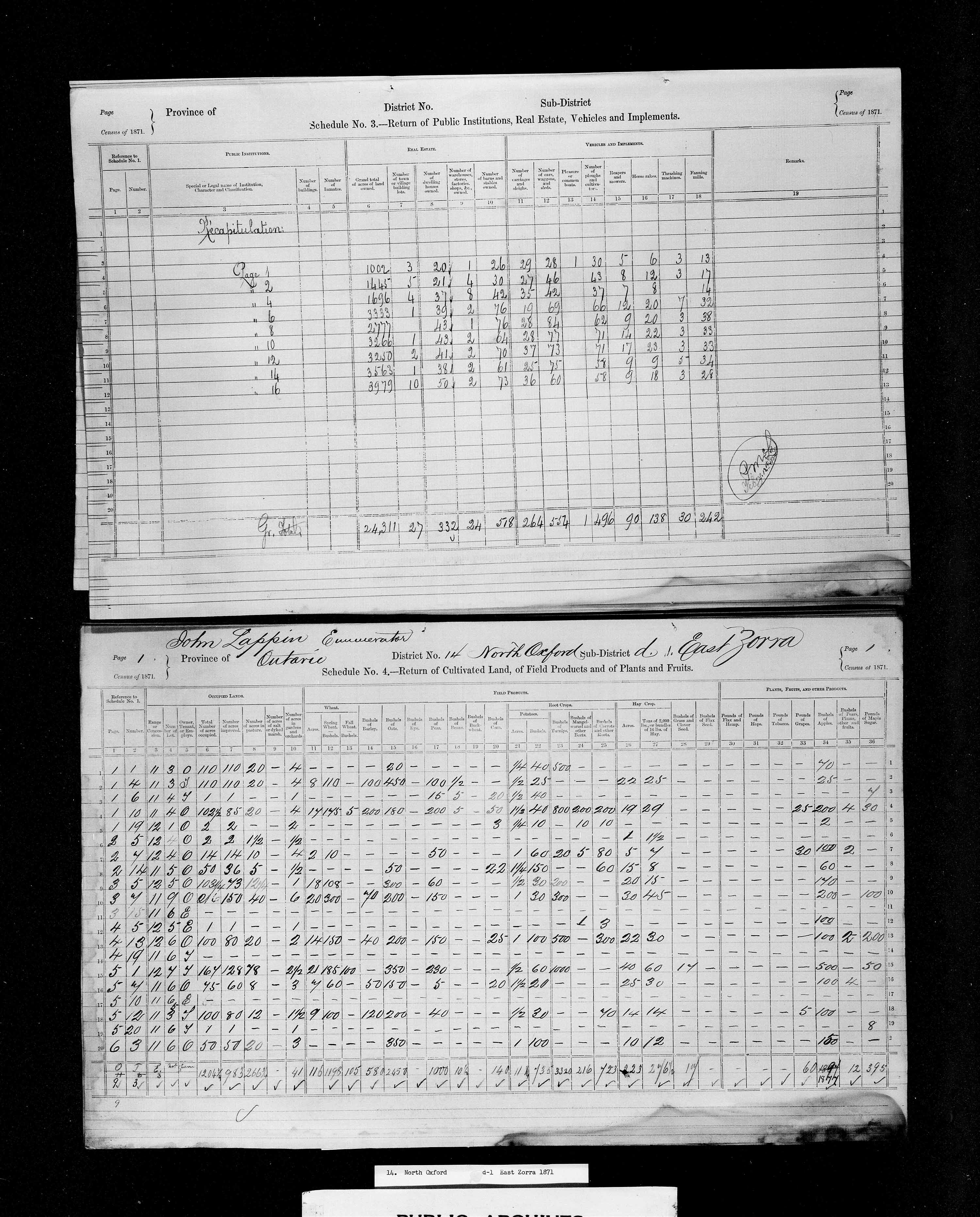 Title: Census of Canada, 1871 - Mikan Number: 142105 - Microform: c-9912