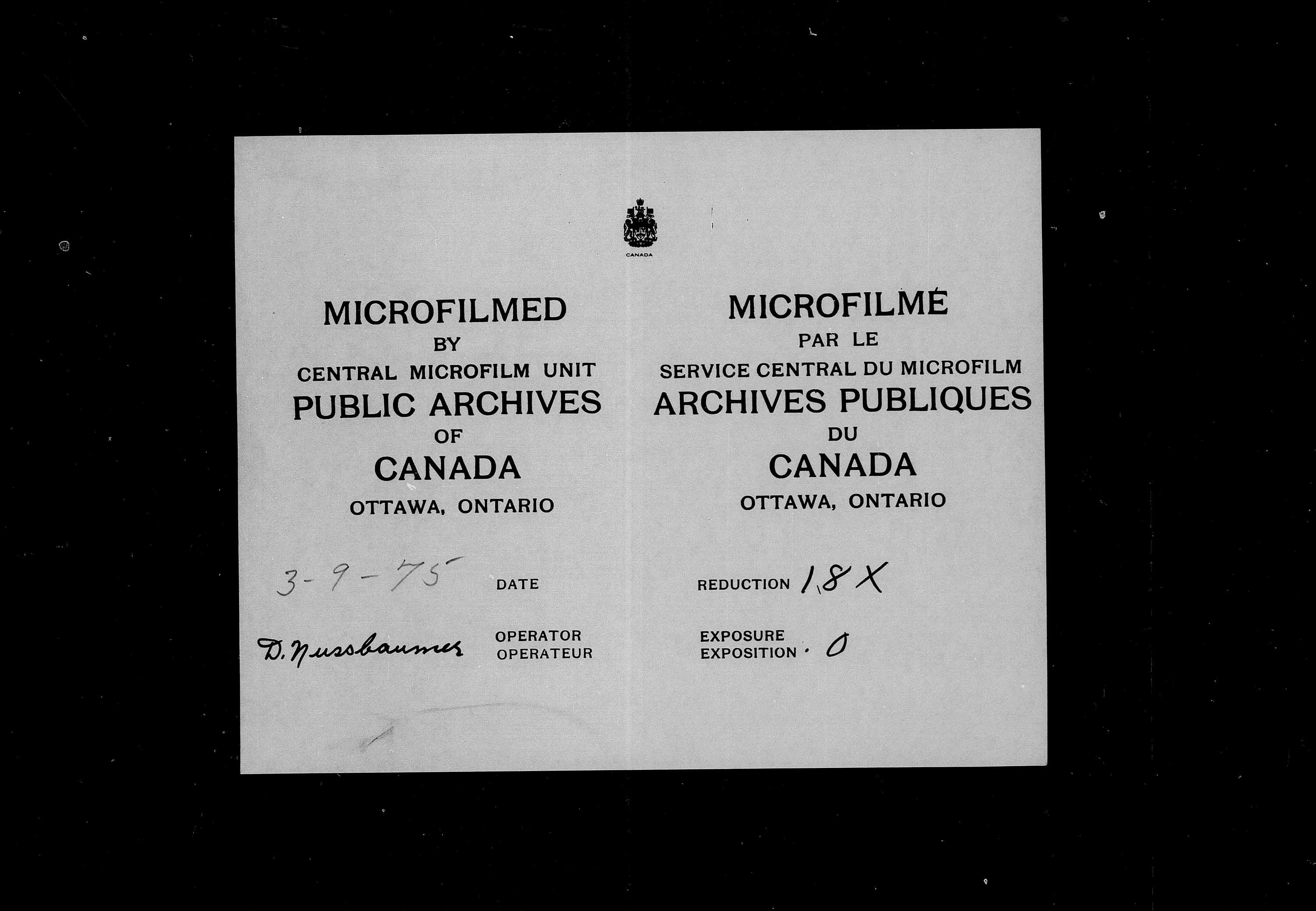 Titre : Recensement du Canada (1871) - N d'enregistrement Mikan : 194056 - Microforme : c-9914
