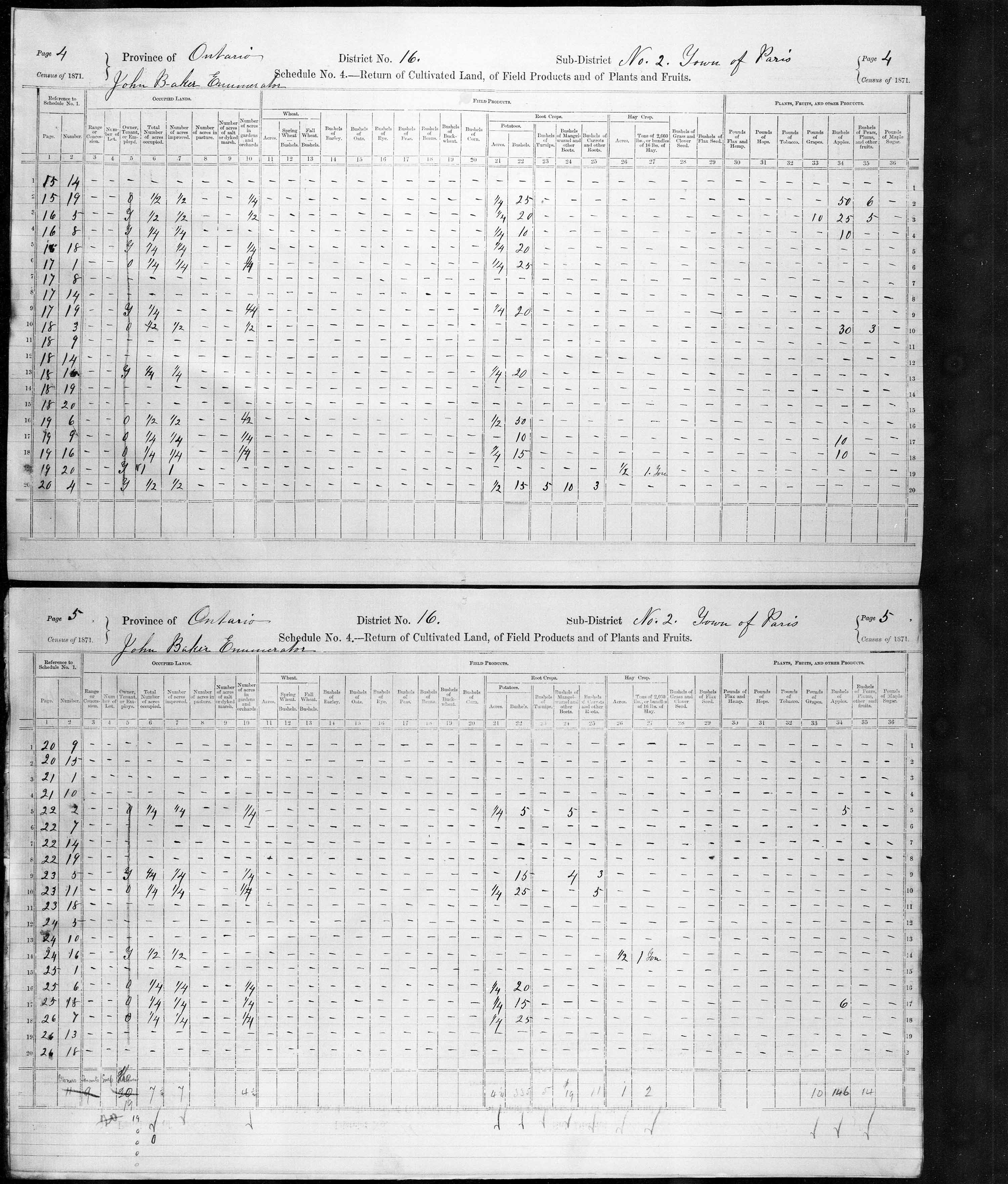 Title: Census of Canada, 1871 - Mikan Number: 142105 - Microform: c-9916
