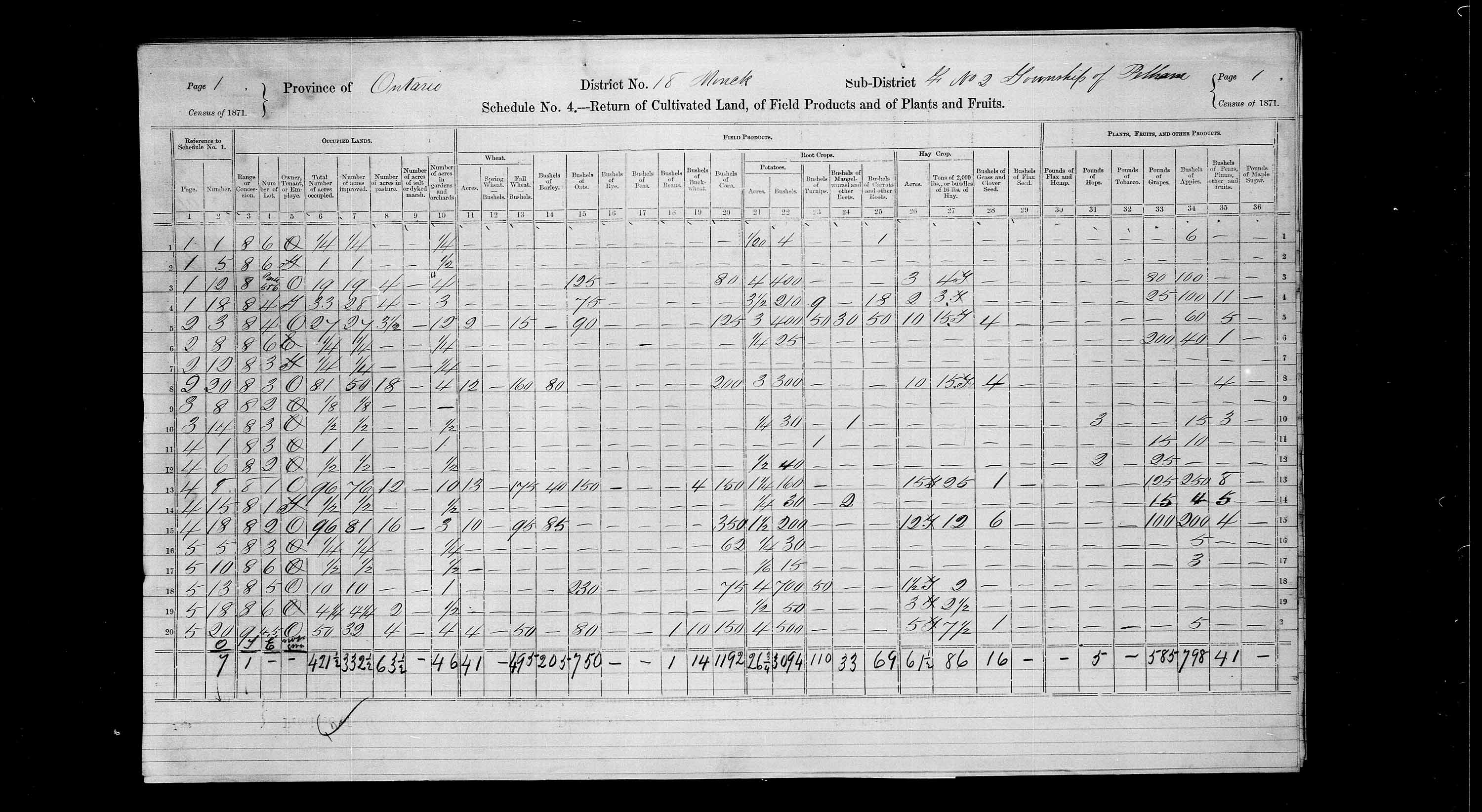 Title: Census of Canada, 1871 - Mikan Number: 142105 - Microform: c-9919