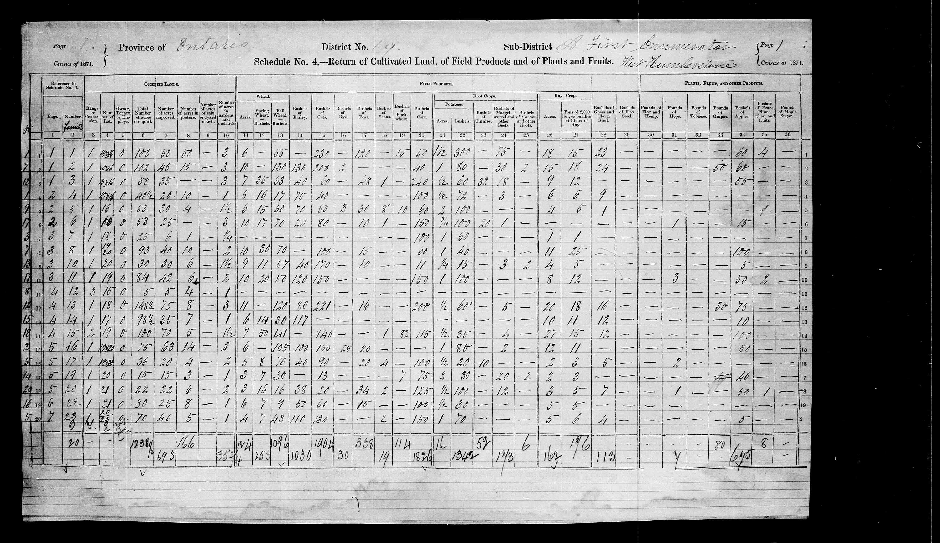 Title: Census of Canada, 1871 - Mikan Number: 142105 - Microform: c-9919