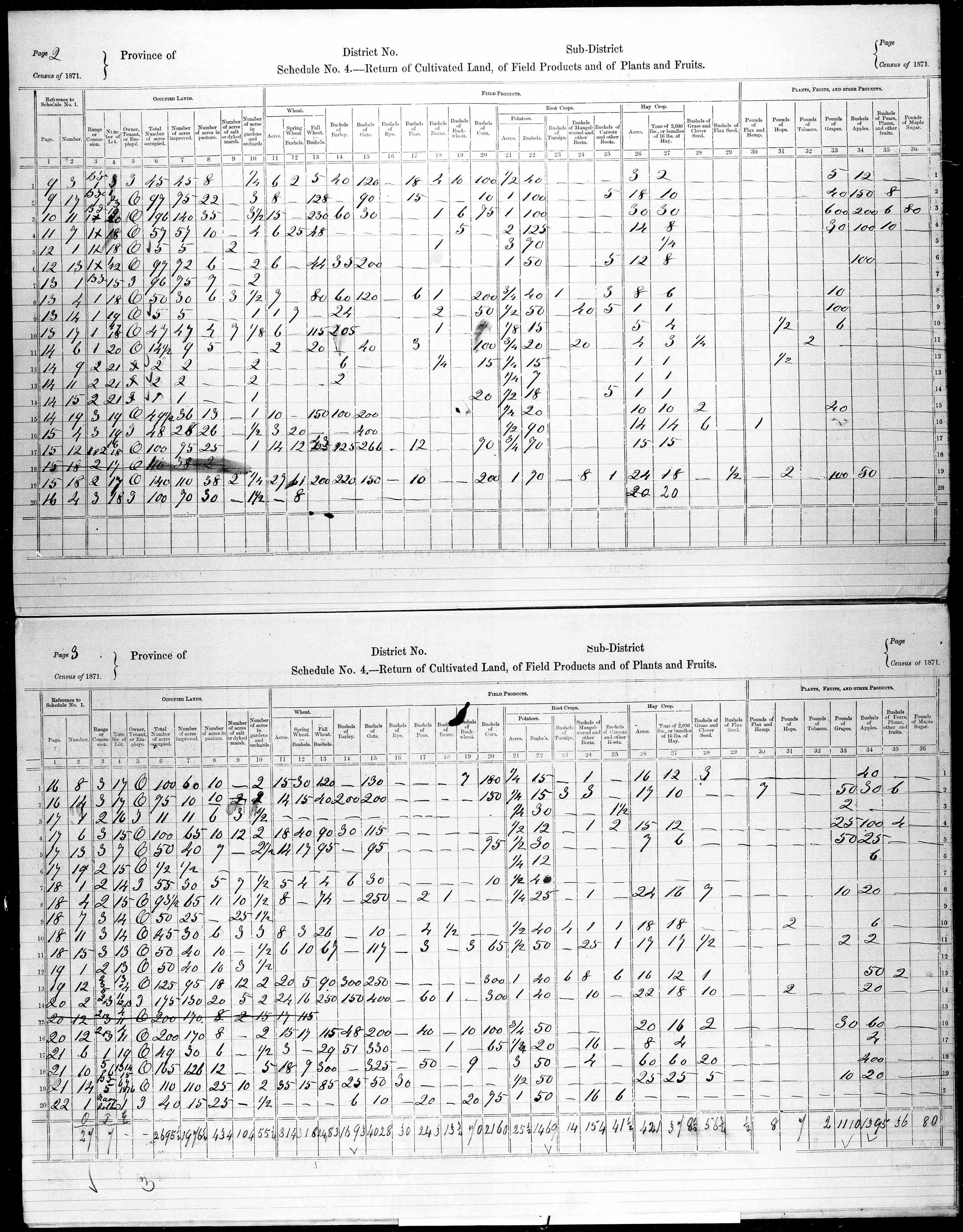 Title: Census of Canada, 1871 - Mikan Number: 142105 - Microform: c-9920