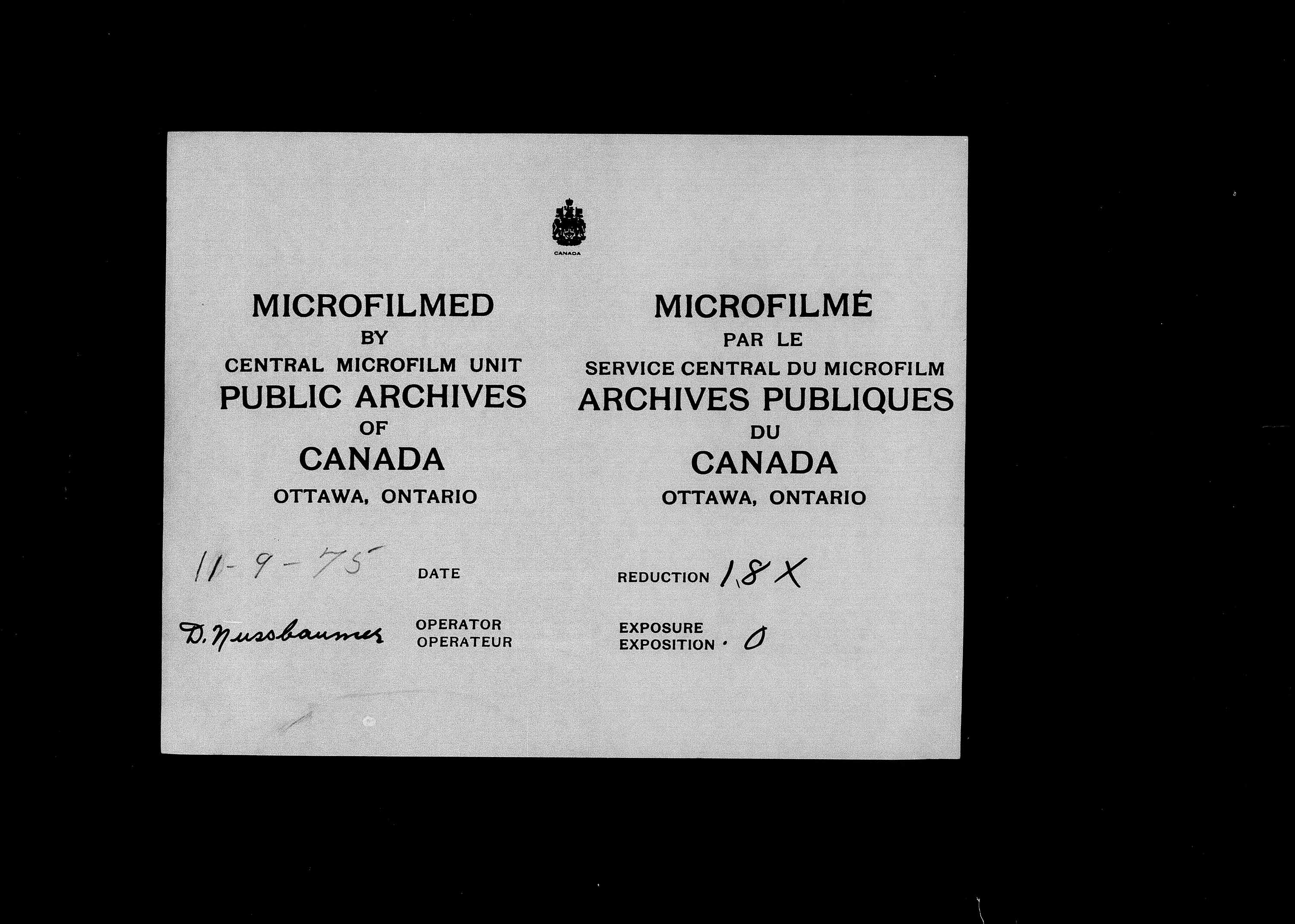 Title: Census of Canada, 1871 - Mikan Number: 142105 - Microform: c-9923