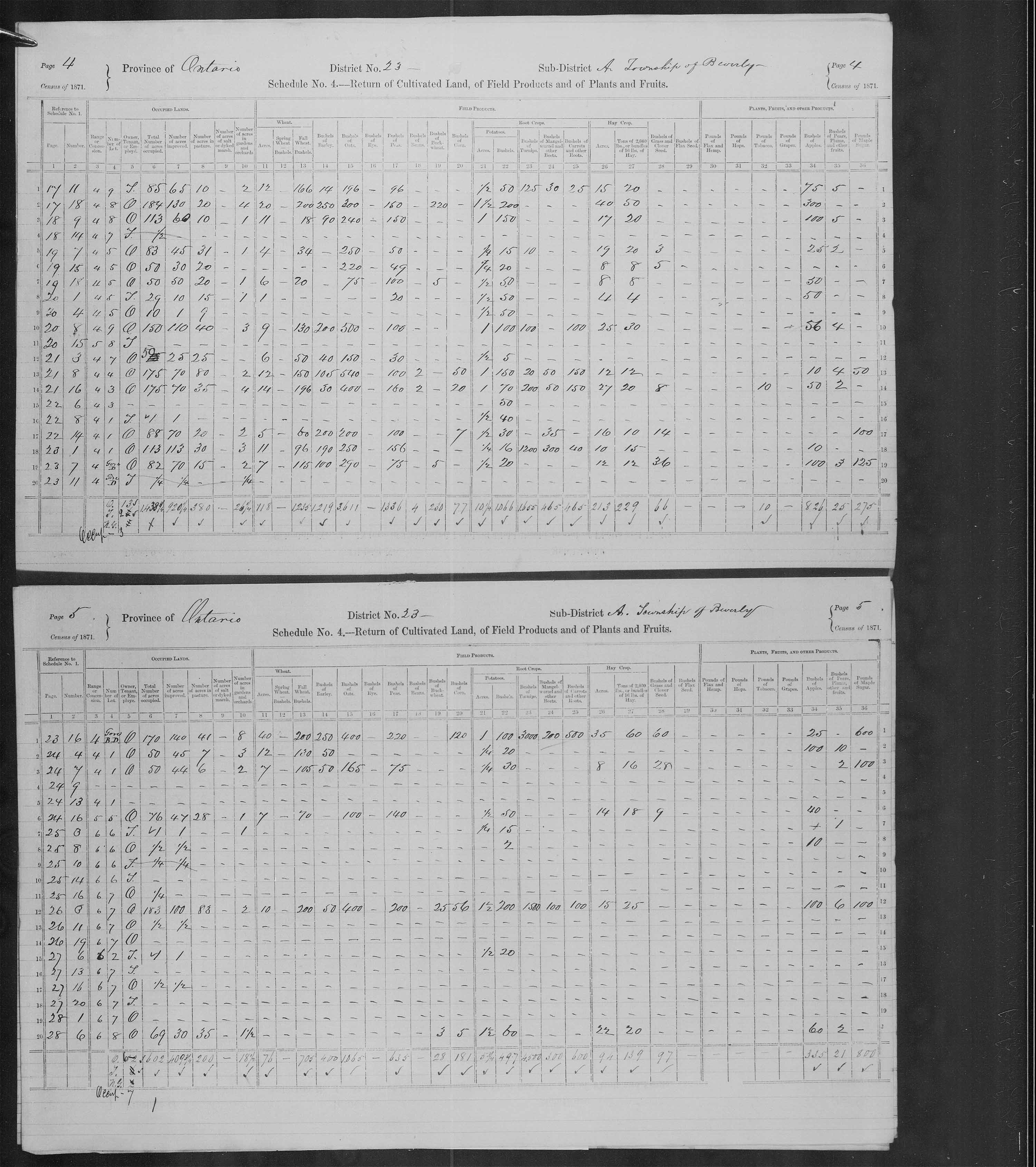 Title: Census of Canada, 1871 - Mikan Number: 142105 - Microform: c-9924