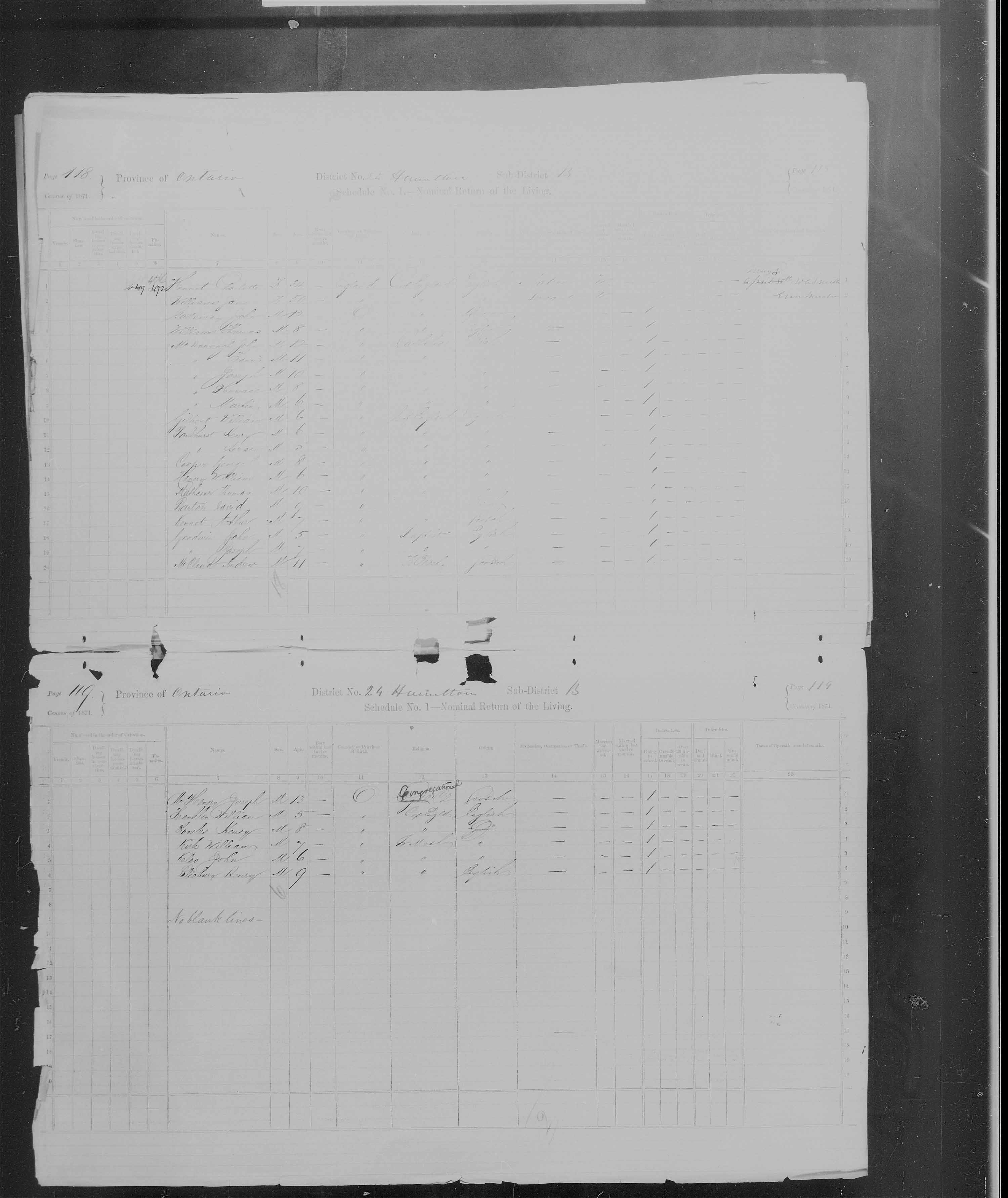 Title: Census of Canada, 1871 - Mikan Number: 142105 - Microform: c-9926