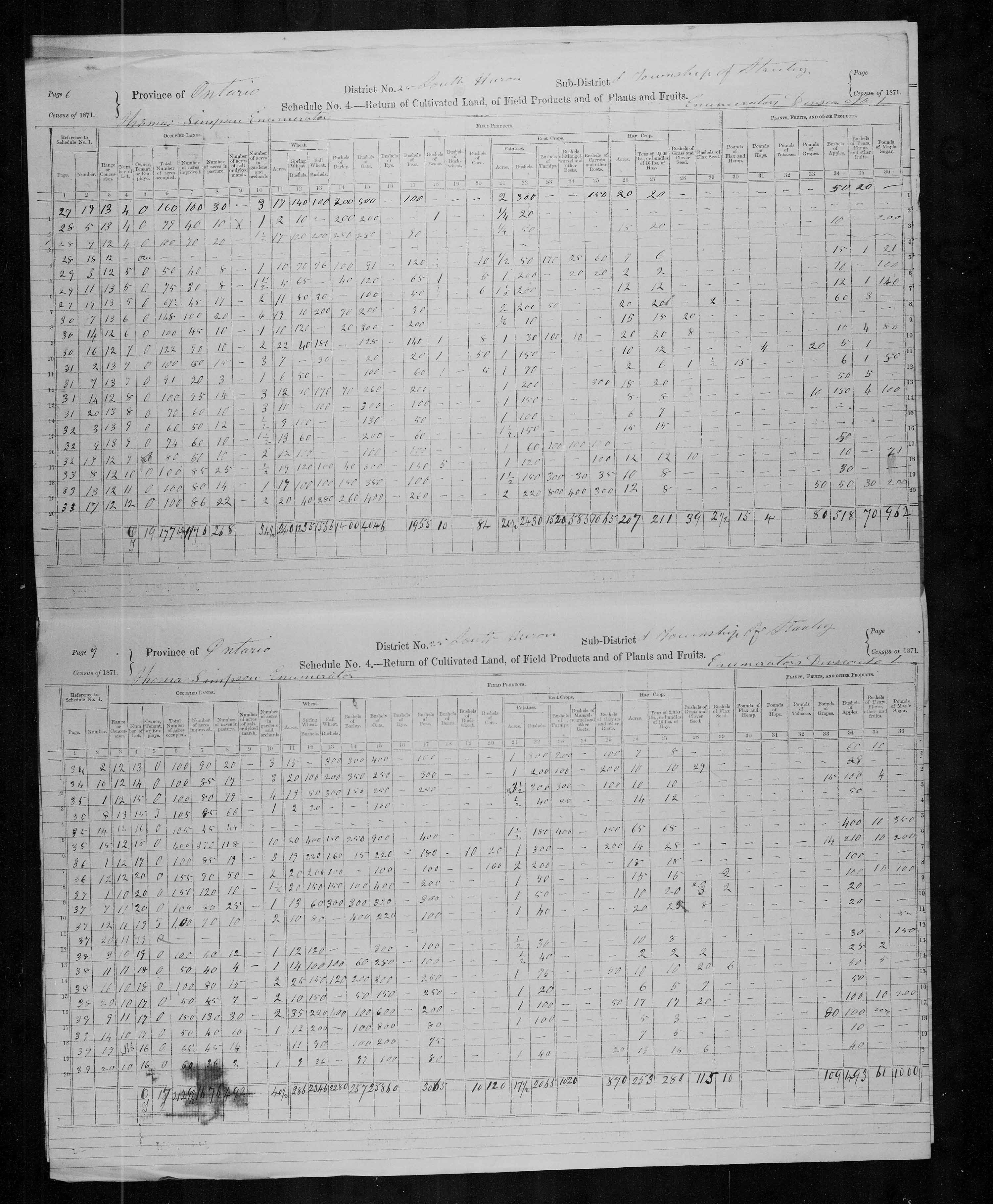 Title: Census of Canada, 1871 - Mikan Number: 142105 - Microform: c-9929