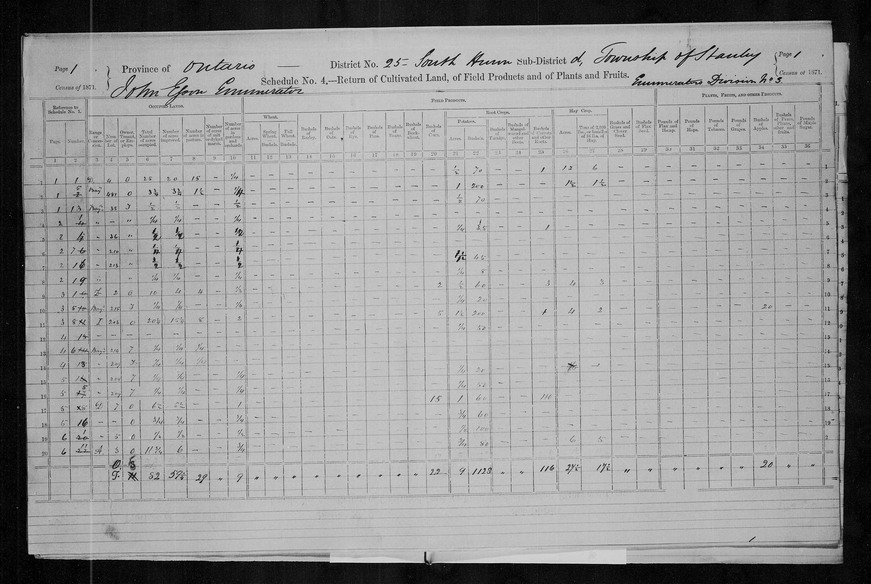 Title: Census of Canada, 1871 - Mikan Number: 142105 - Microform: c-9929