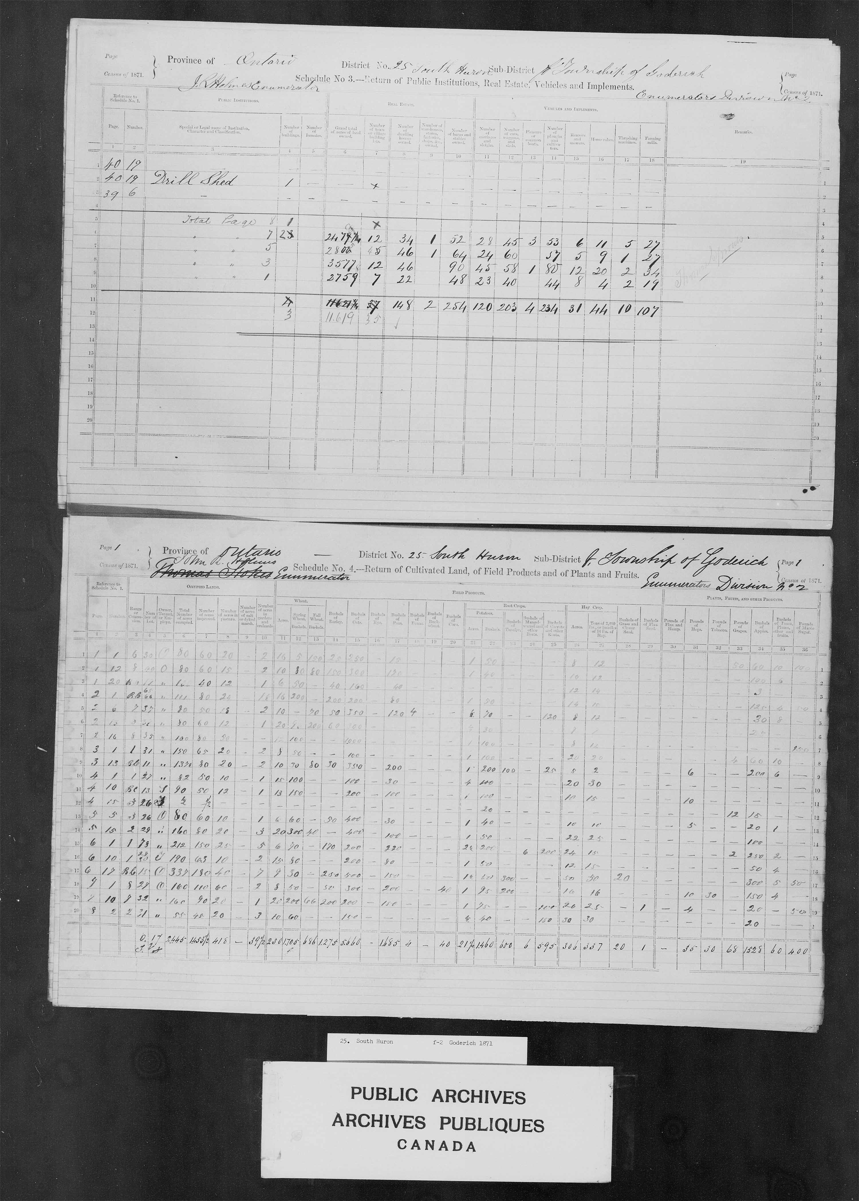 Title: Census of Canada, 1871 - Mikan Number: 142105 - Microform: c-9930