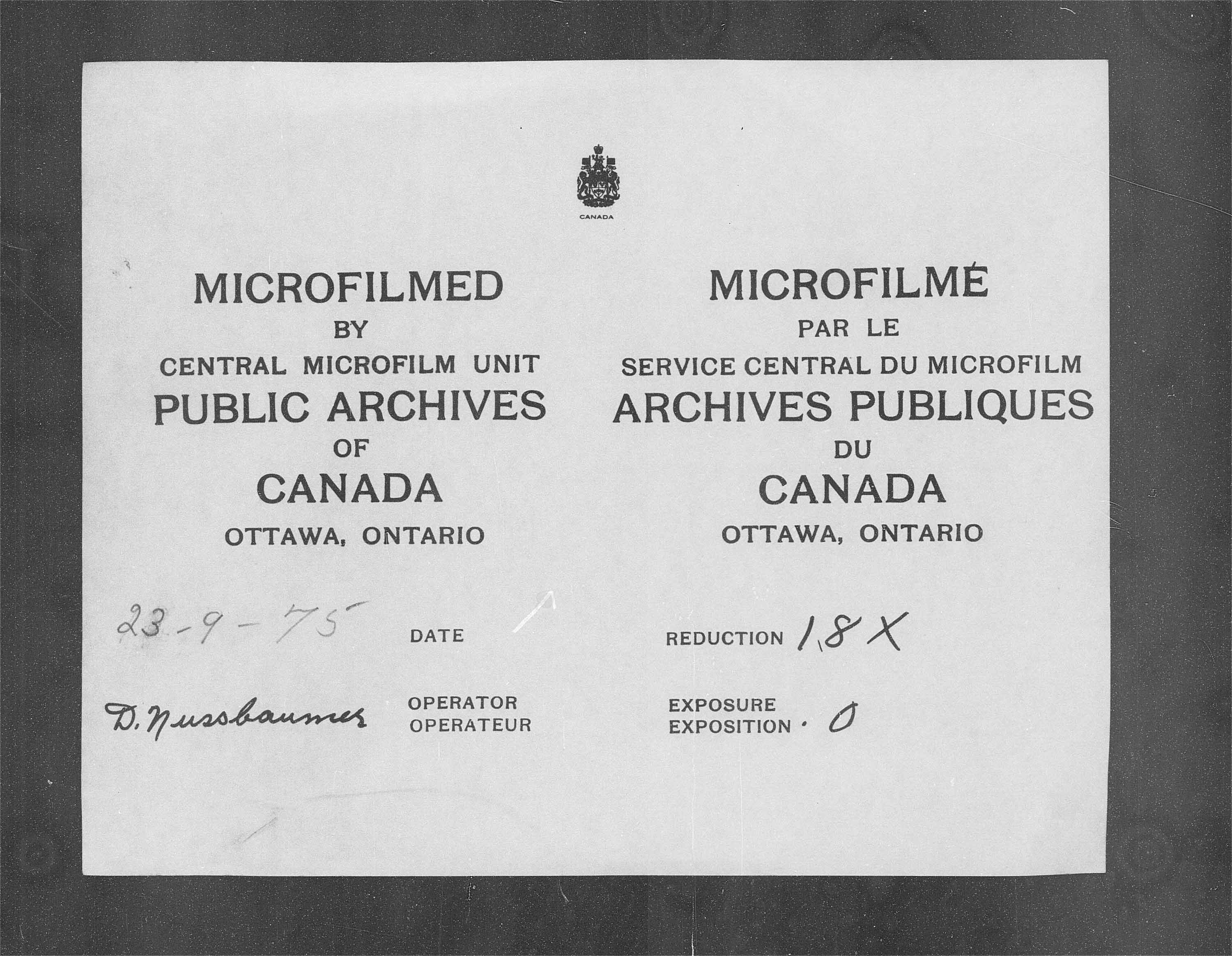Titre : Recensement du Canada (1871) - N d'enregistrement Mikan : 194056 - Microforme : c-9931