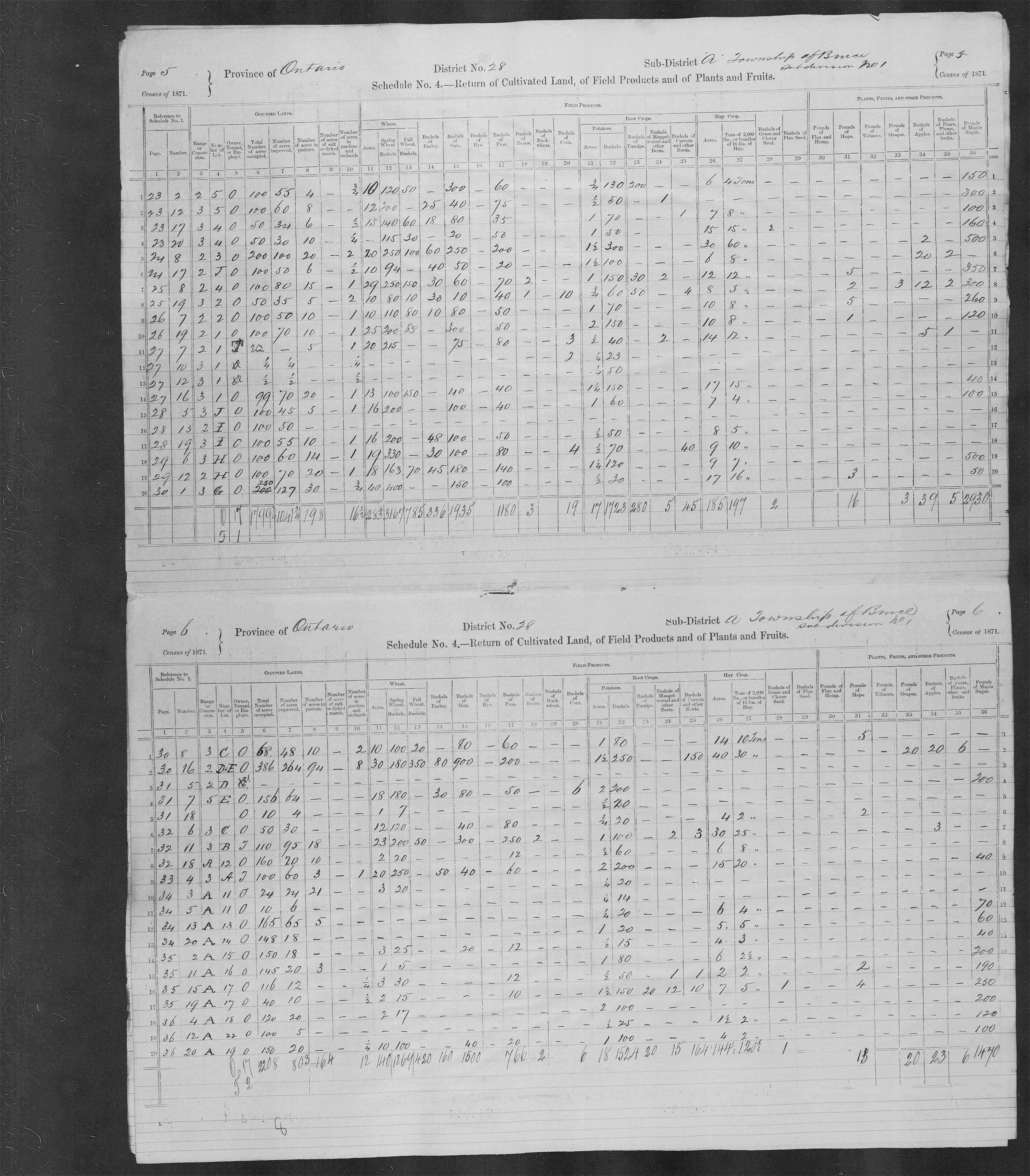 Title: Census of Canada, 1871 - Mikan Number: 142105 - Microform: c-9936