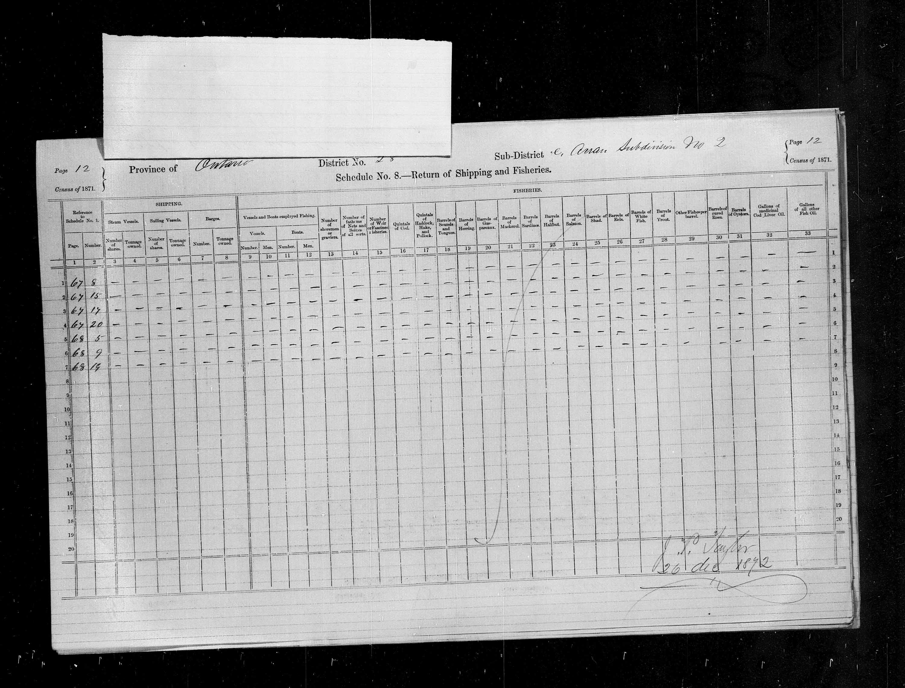 Title: Census of Canada, 1871 - Mikan Number: 142105 - Microform: c-9937
