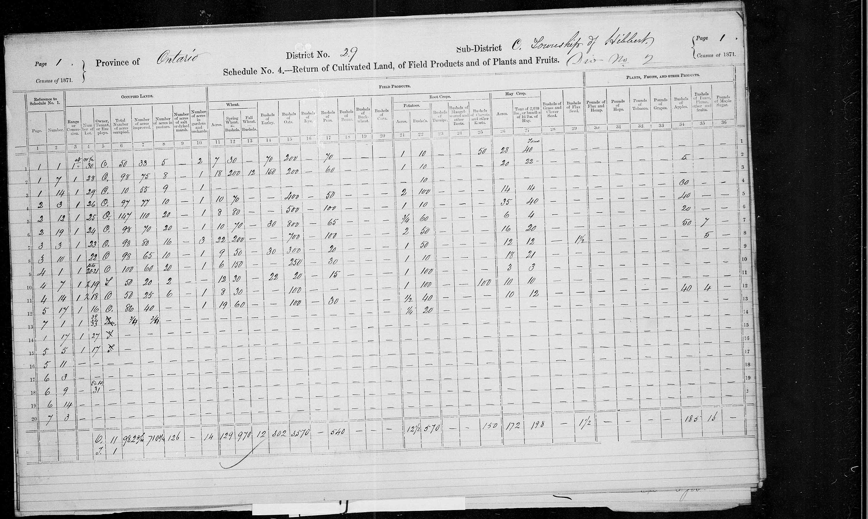 Title: Census of Canada, 1871 - Mikan Number: 142105 - Microform: c-9939