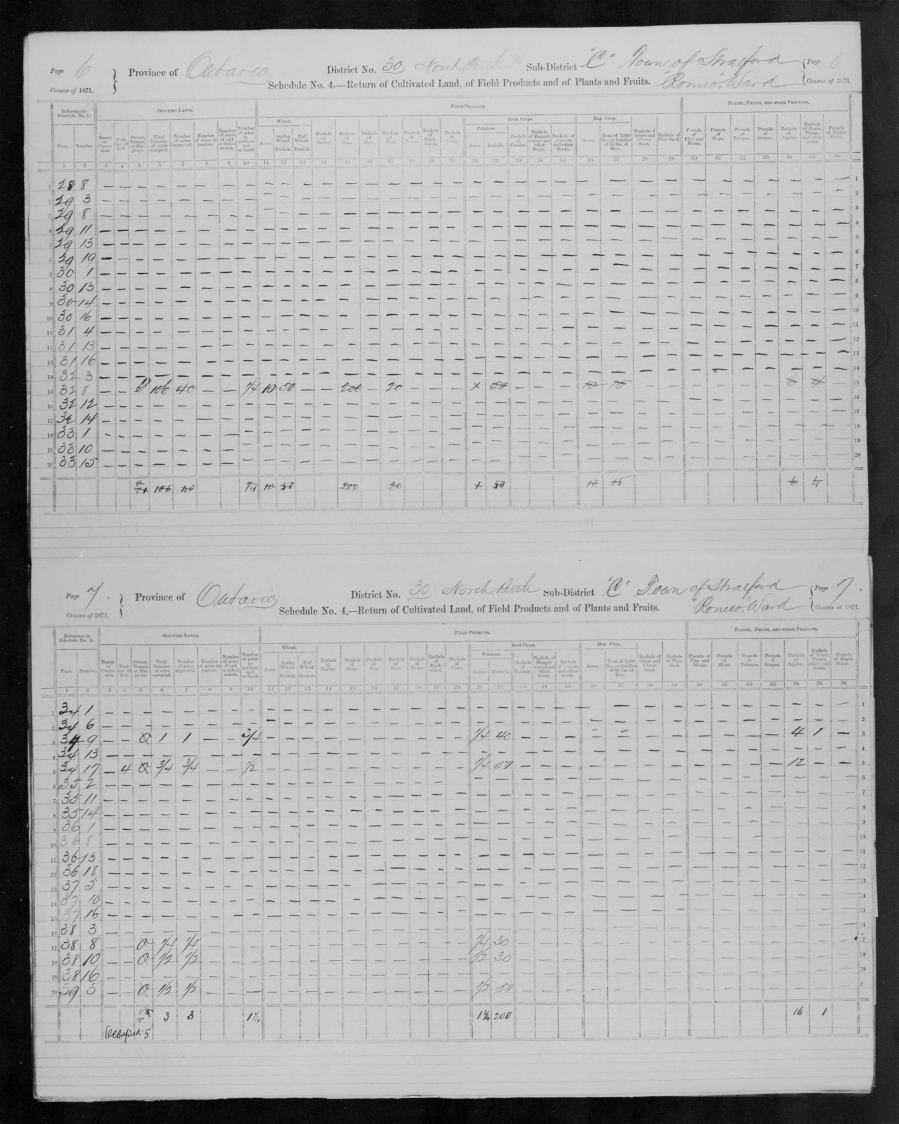 Title: Census of Canada, 1871 - Mikan Number: 142105 - Microform: c-9940