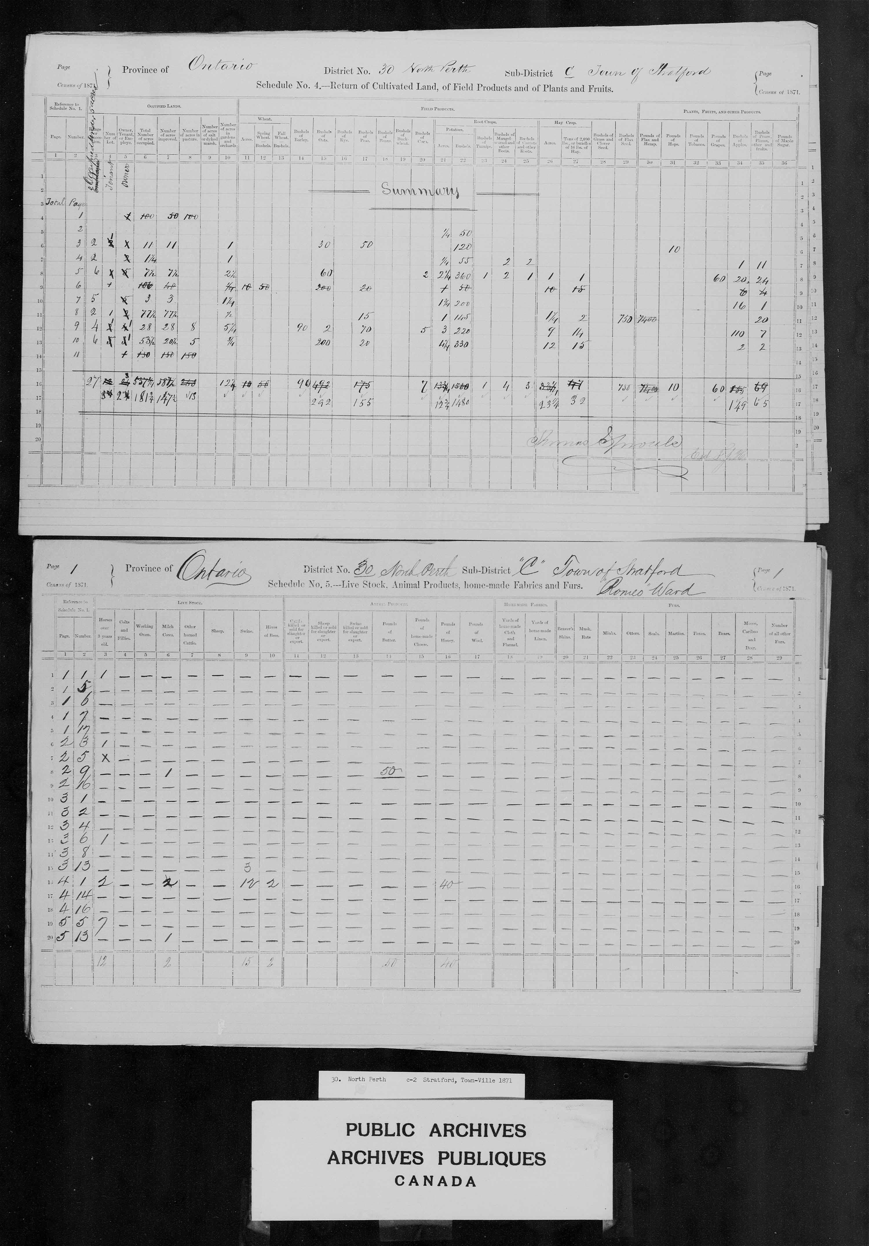 Title: Census of Canada, 1871 - Mikan Number: 142105 - Microform: c-9940