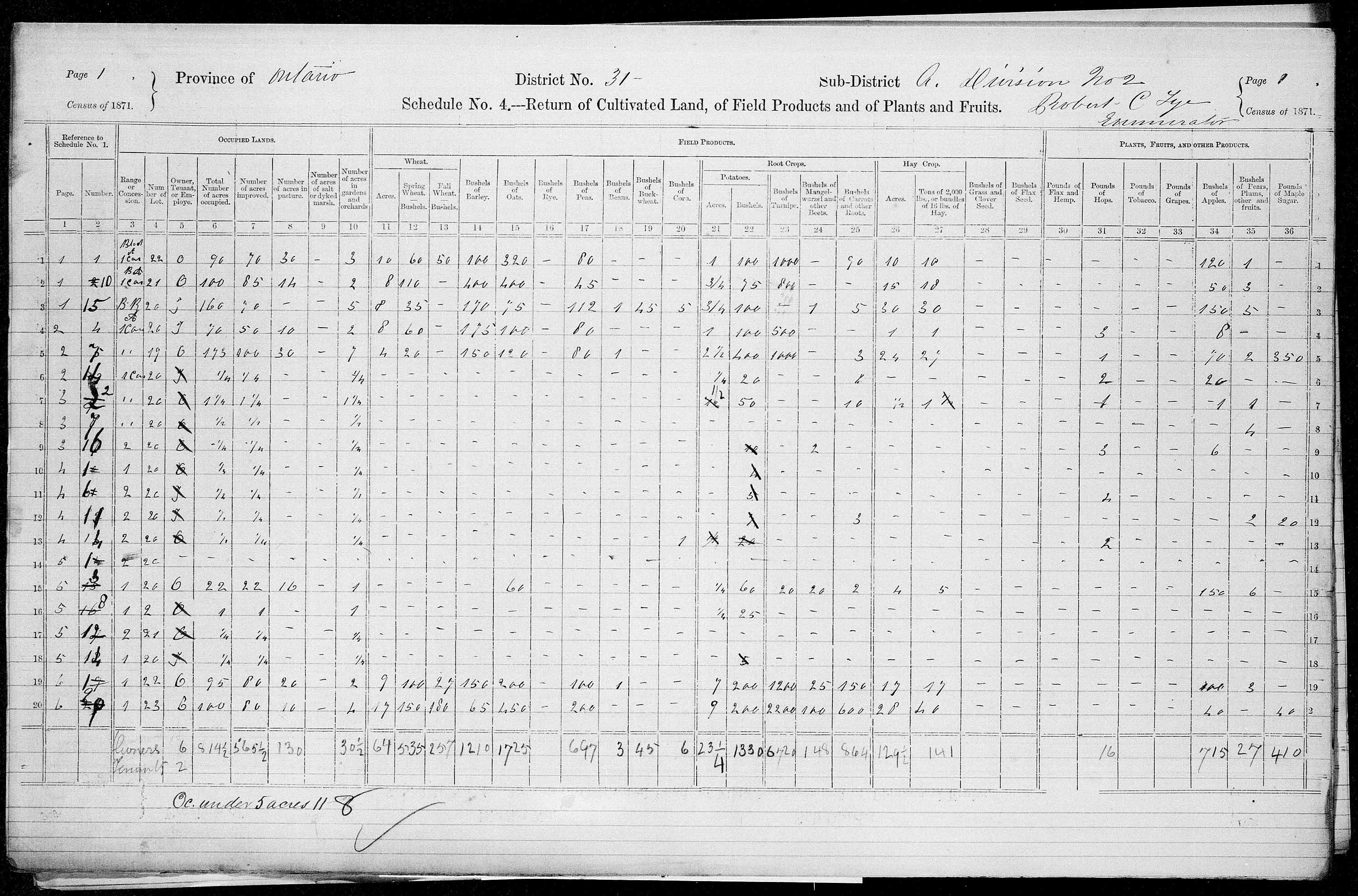 Title: Census of Canada, 1871 - Mikan Number: 142105 - Microform: c-9942