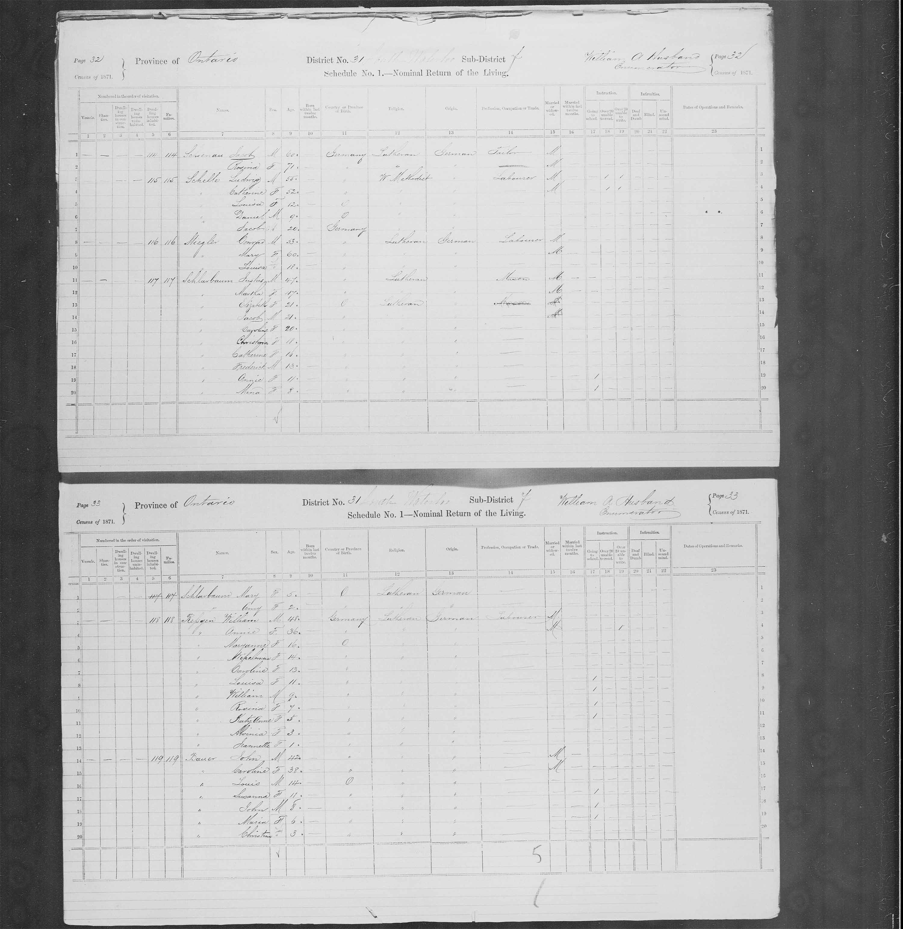 Title: Census of Canada, 1871 - Mikan Number: 142105 - Microform: c-9943