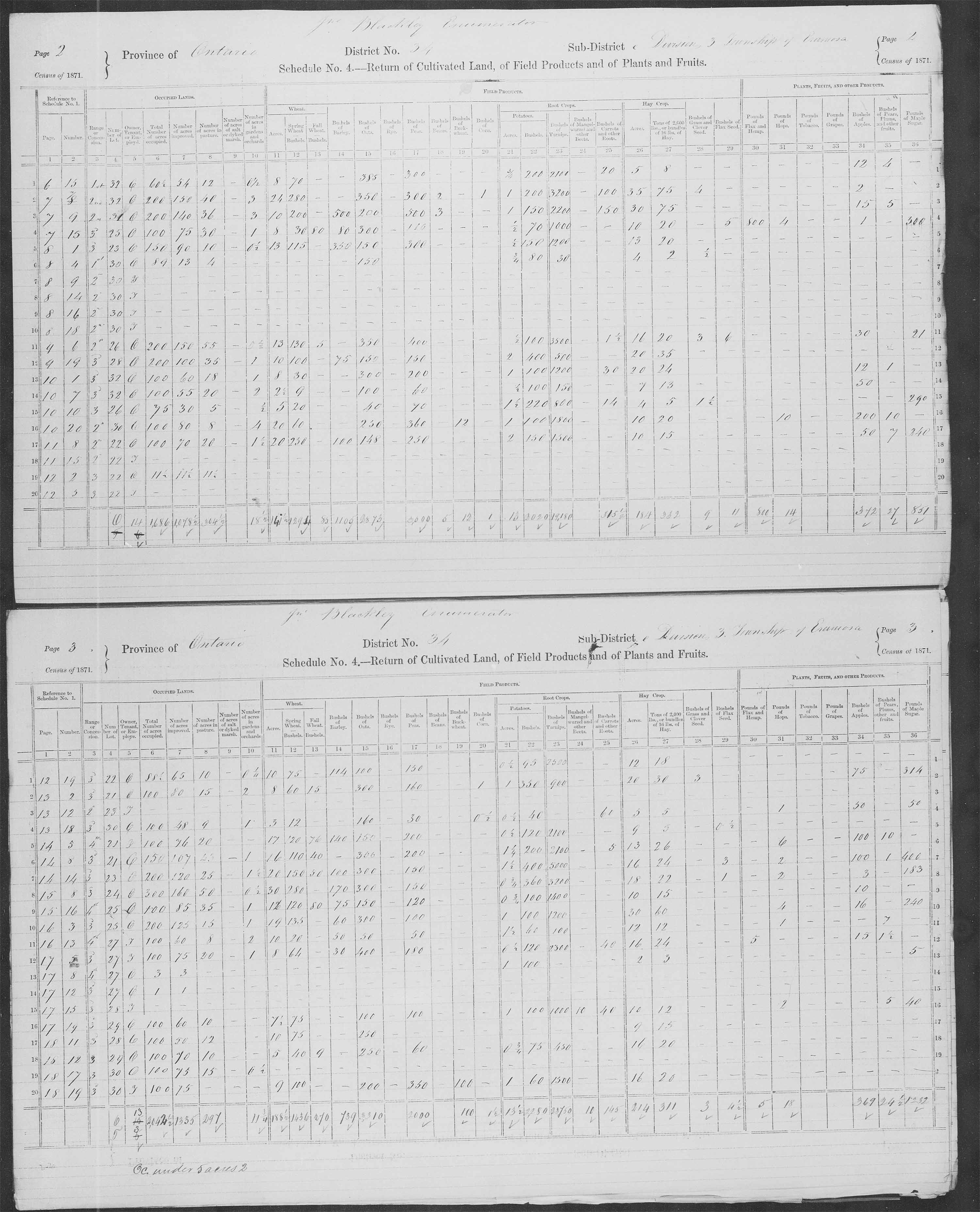 Title: Census of Canada, 1871 - Mikan Number: 142105 - Microform: c-9947