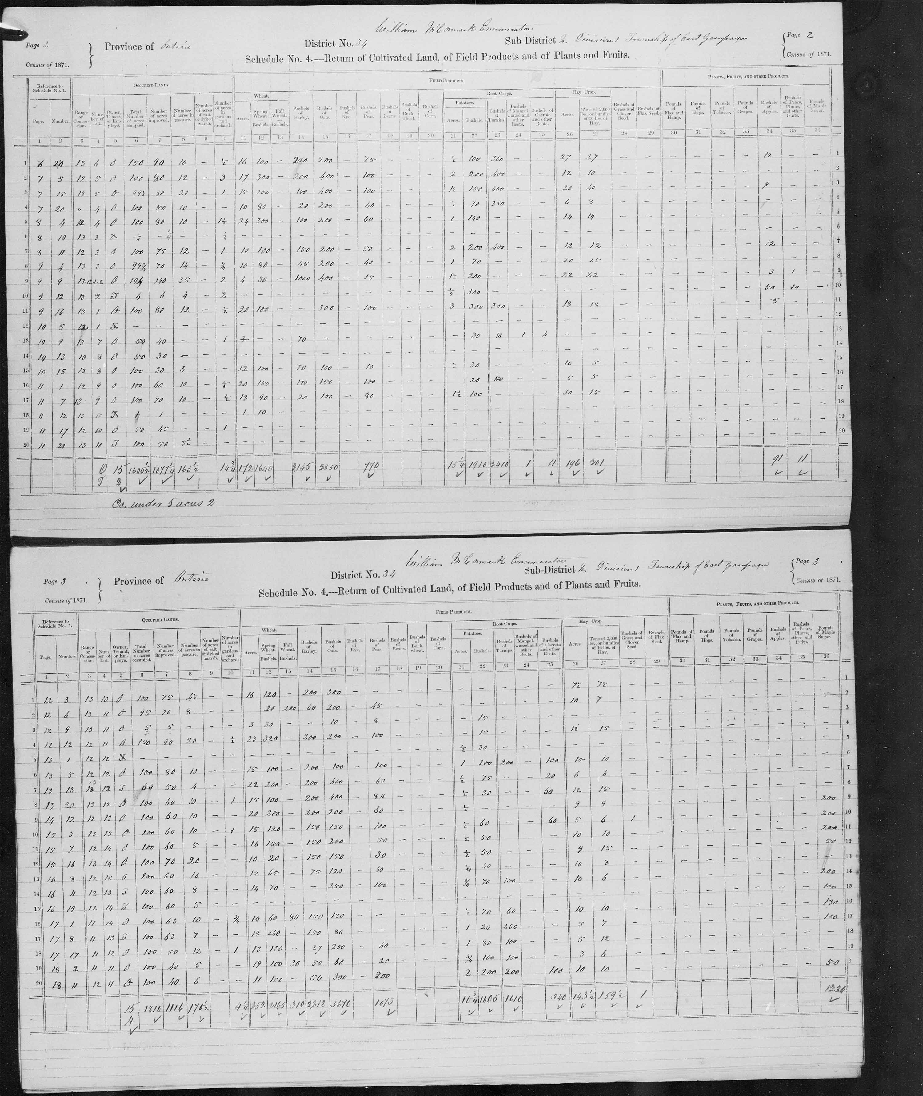 Title: Census of Canada, 1871 - Mikan Number: 142105 - Microform: c-9948