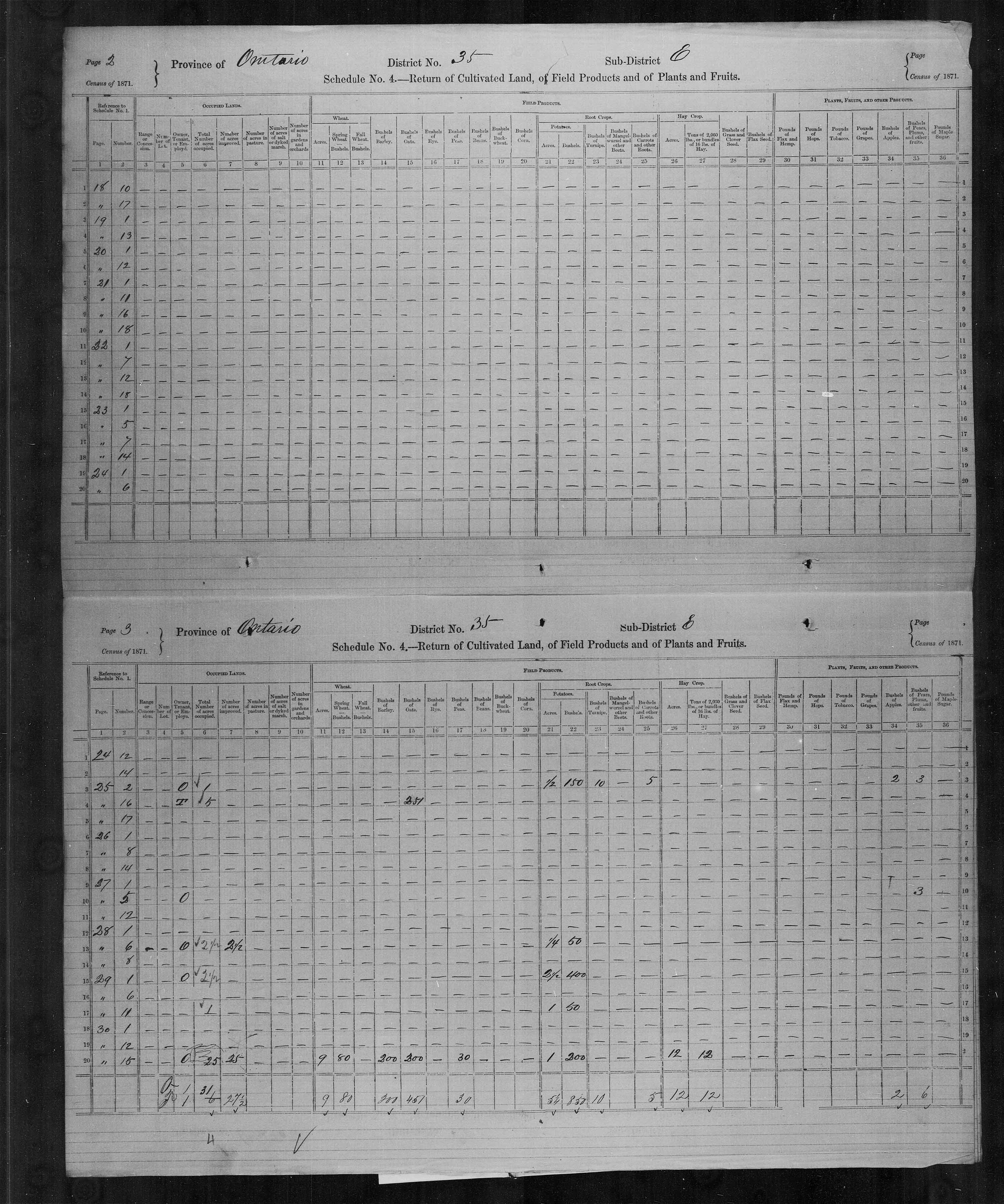 Title: Census of Canada, 1871 - Mikan Number: 142105 - Microform: c-9950