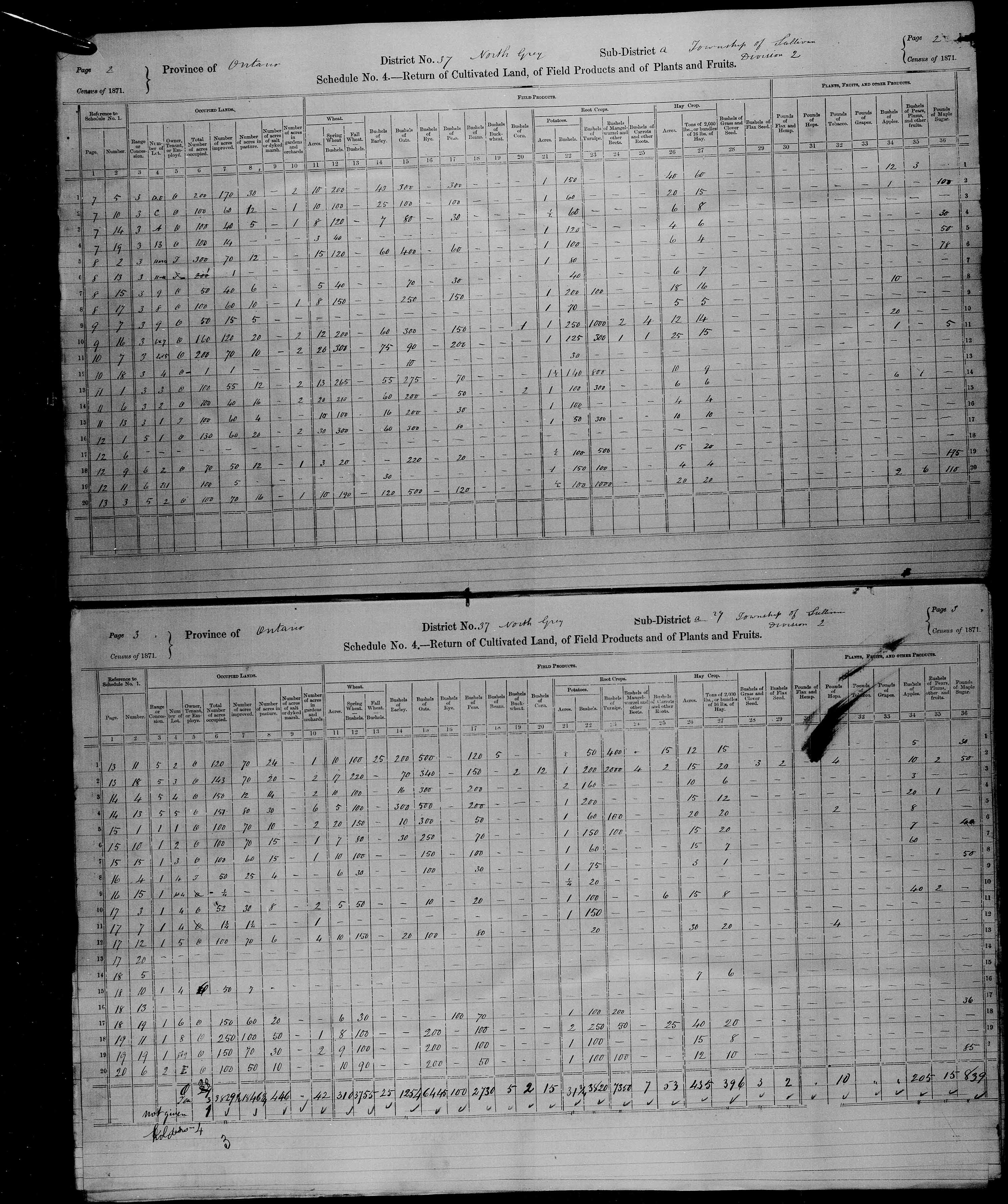 Title: Census of Canada, 1871 - Mikan Number: 142105 - Microform: c-9953