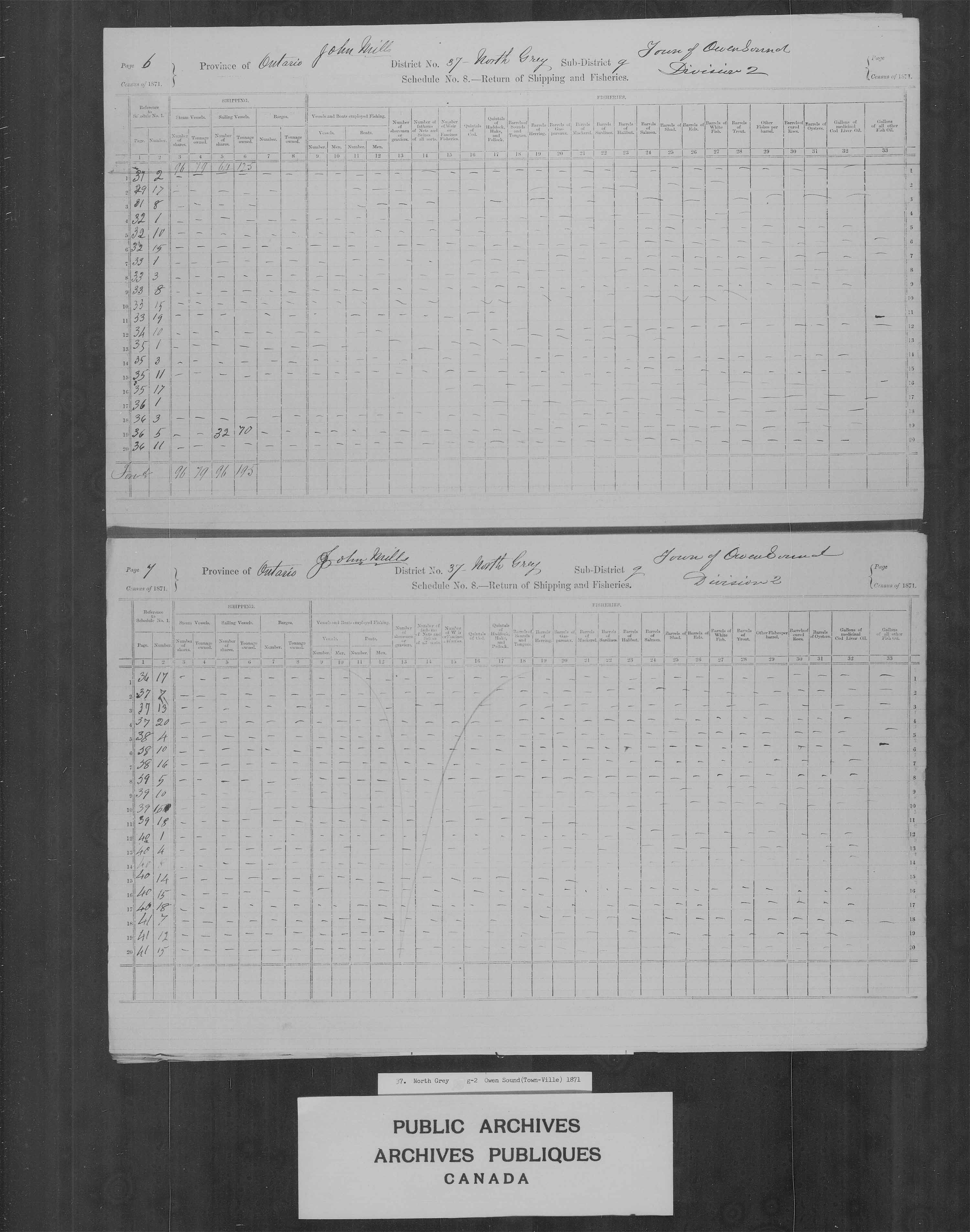 Title: Census of Canada, 1871 - Mikan Number: 142105 - Microform: c-9954