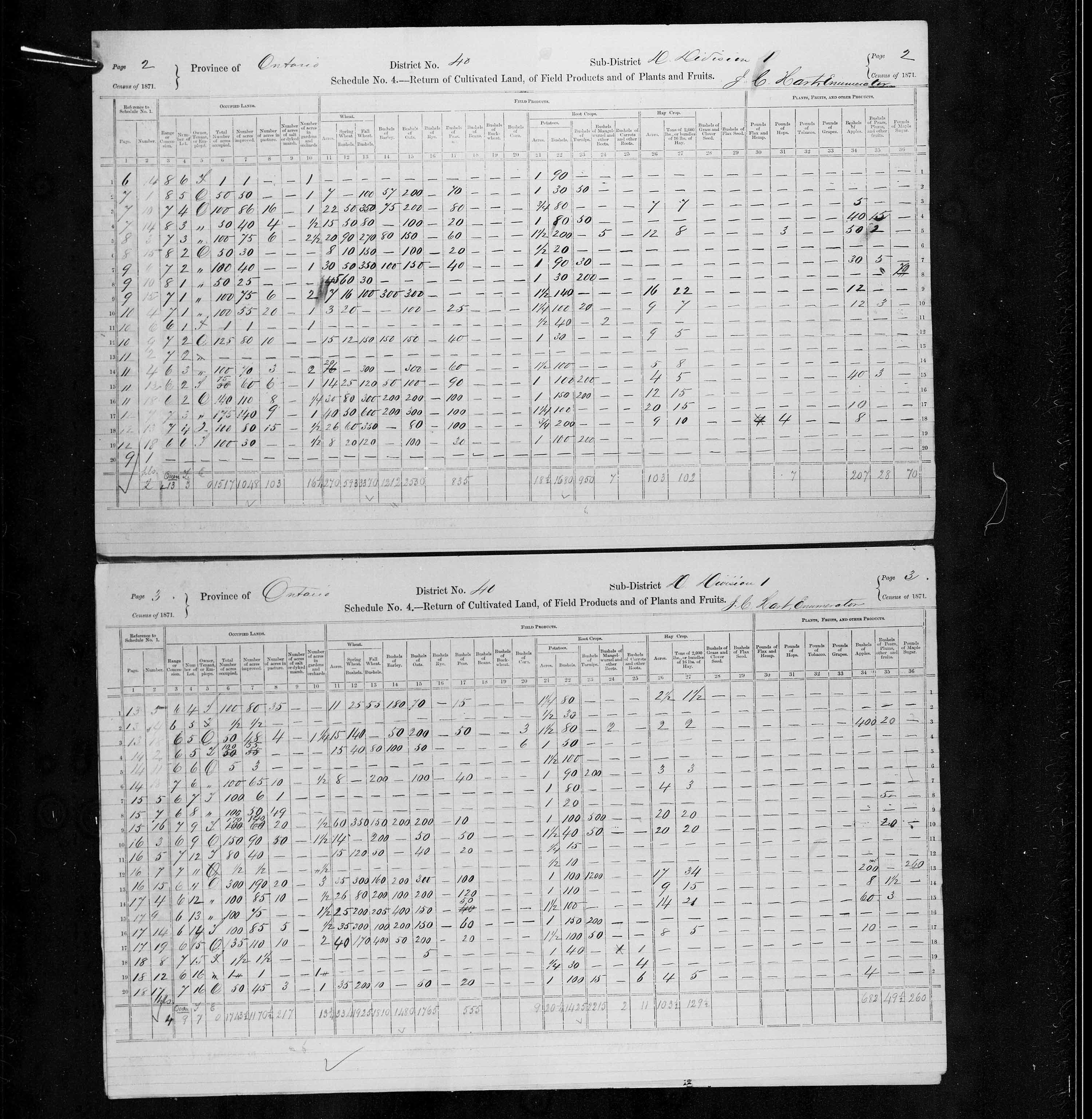 Title: Census of Canada, 1871 - Mikan Number: 142105 - Microform: c-9959