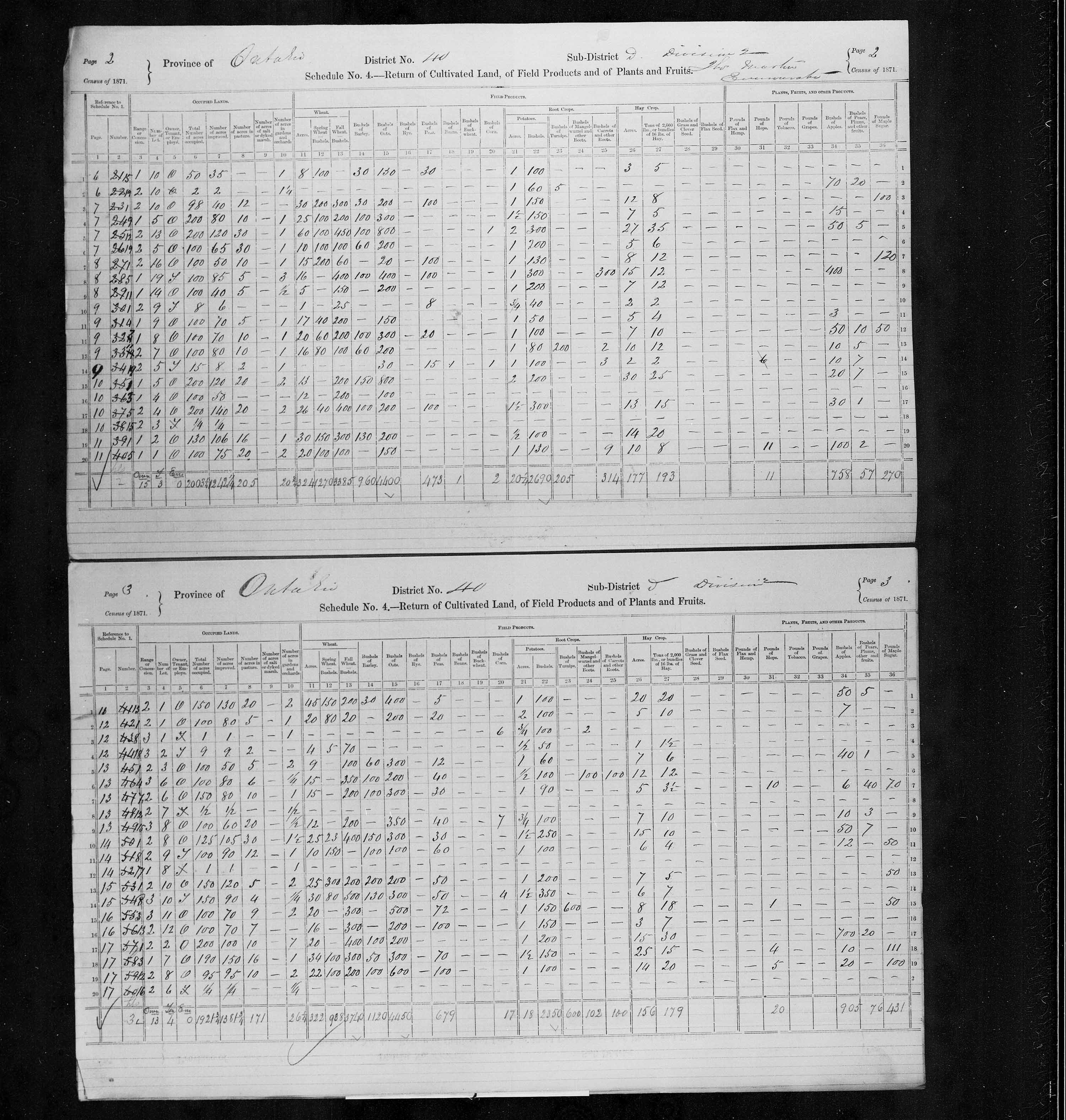 Title: Census of Canada, 1871 - Mikan Number: 142105 - Microform: c-9959