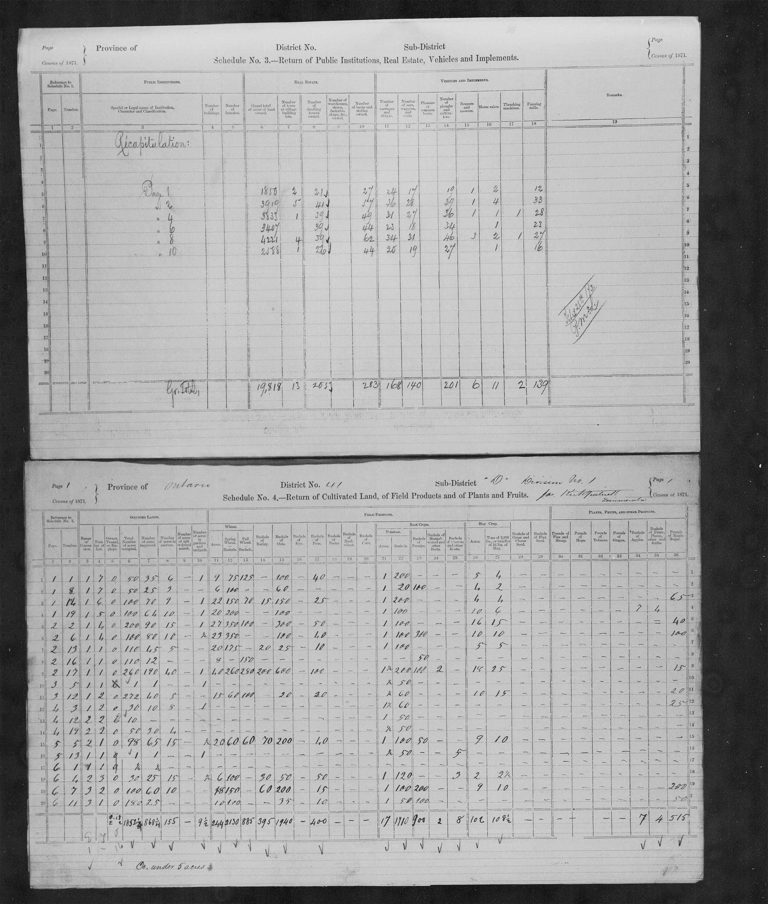 Title: Census of Canada, 1871 - Mikan Number: 142105 - Microform: c-9960