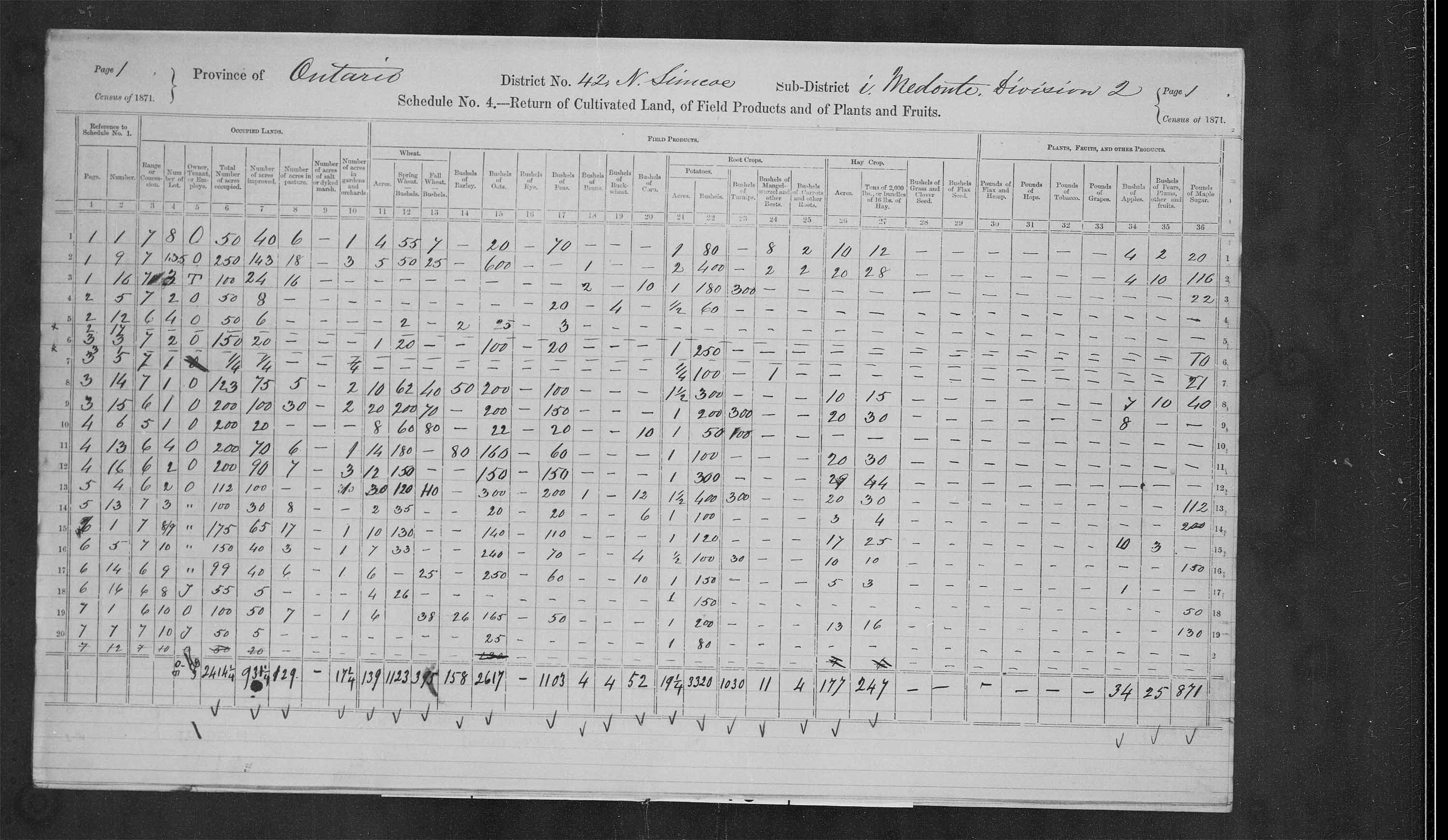 Title: Census of Canada, 1871 - Mikan Number: 142105 - Microform: c-9964