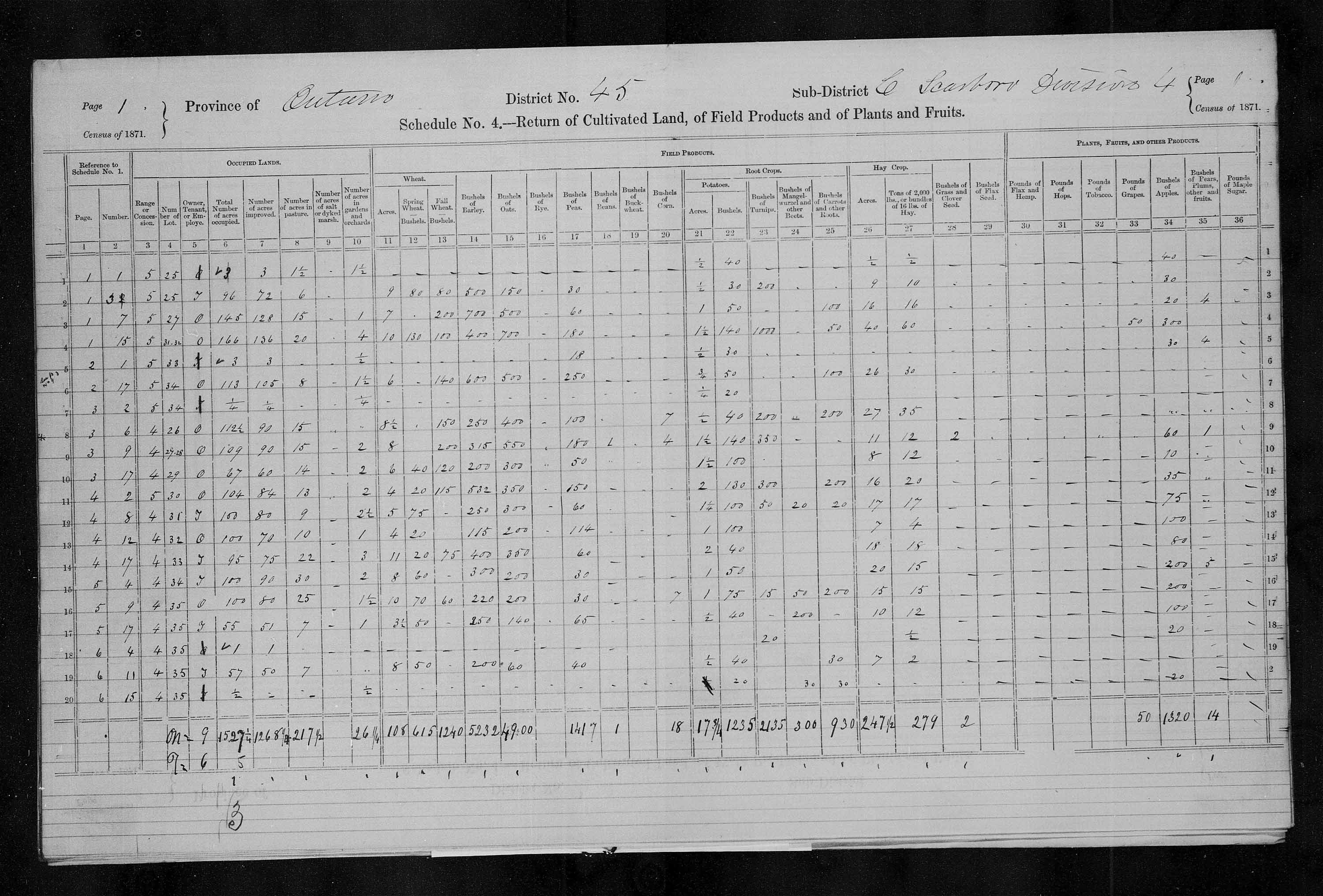 Title: Census of Canada, 1871 - Mikan Number: 142105 - Microform: c-9968