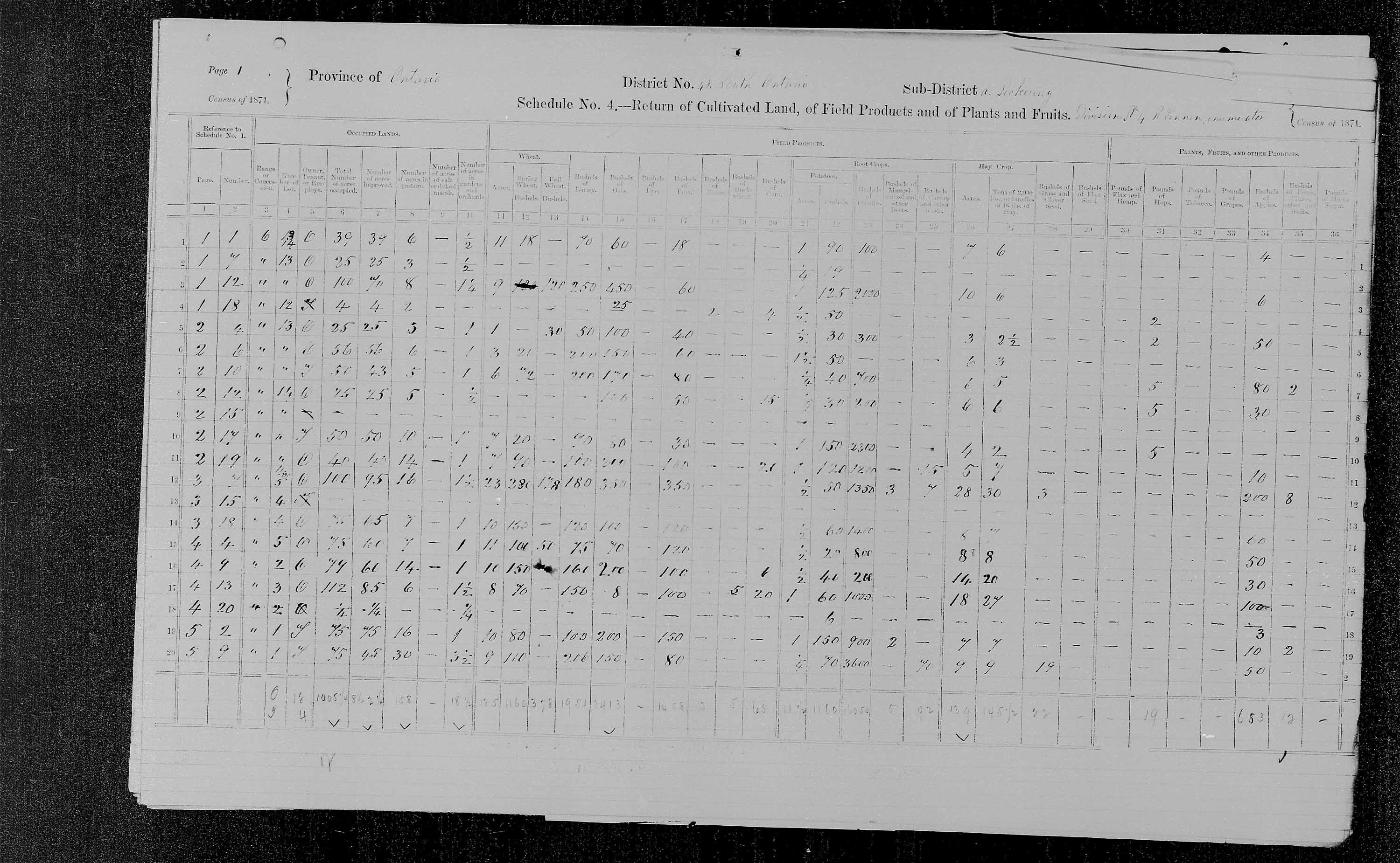 Title: Census of Canada, 1871 - Mikan Number: 142105 - Microform: c-9973