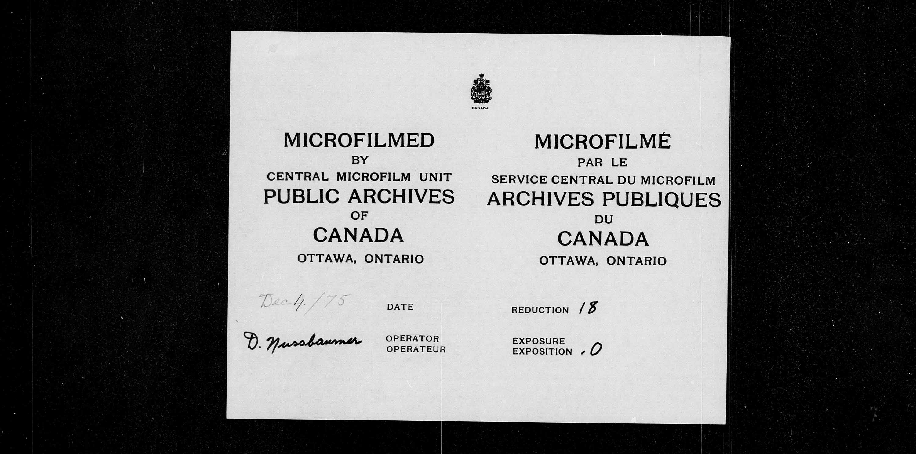 Titre : Recensement du Canada (1871) - N d'enregistrement Mikan : 194056 - Microforme : c-9976
