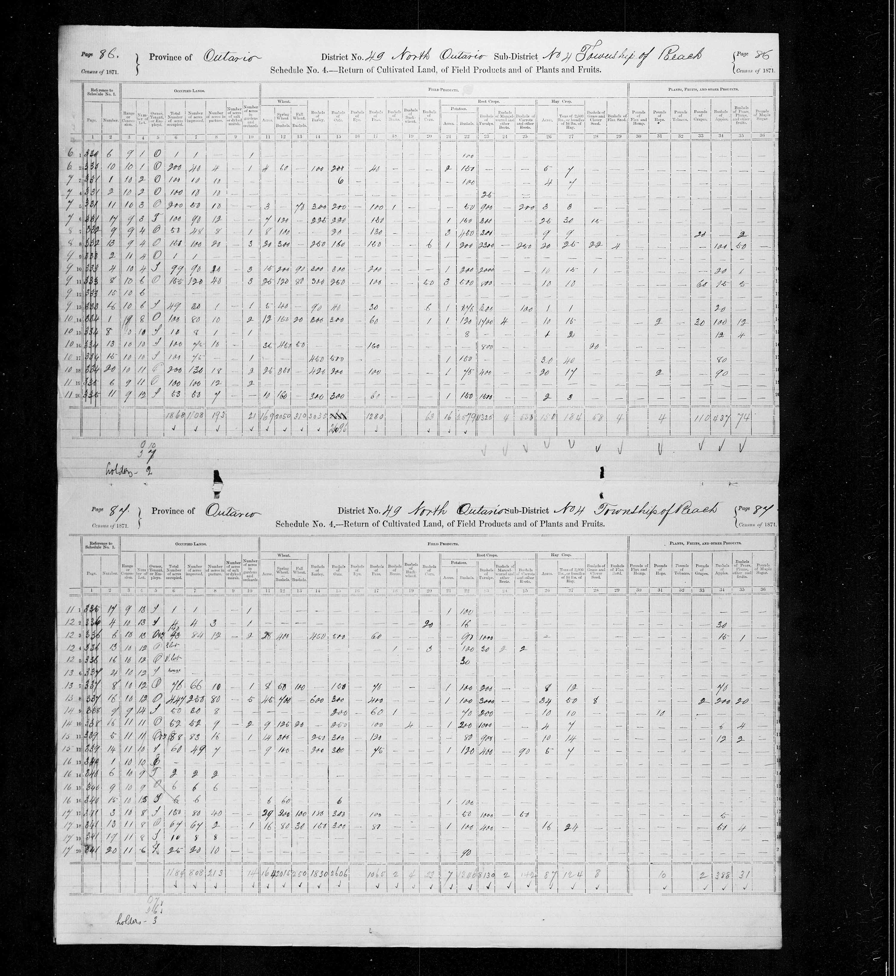 Title: Census of Canada, 1871 - Mikan Number: 142105 - Microform: c-9976