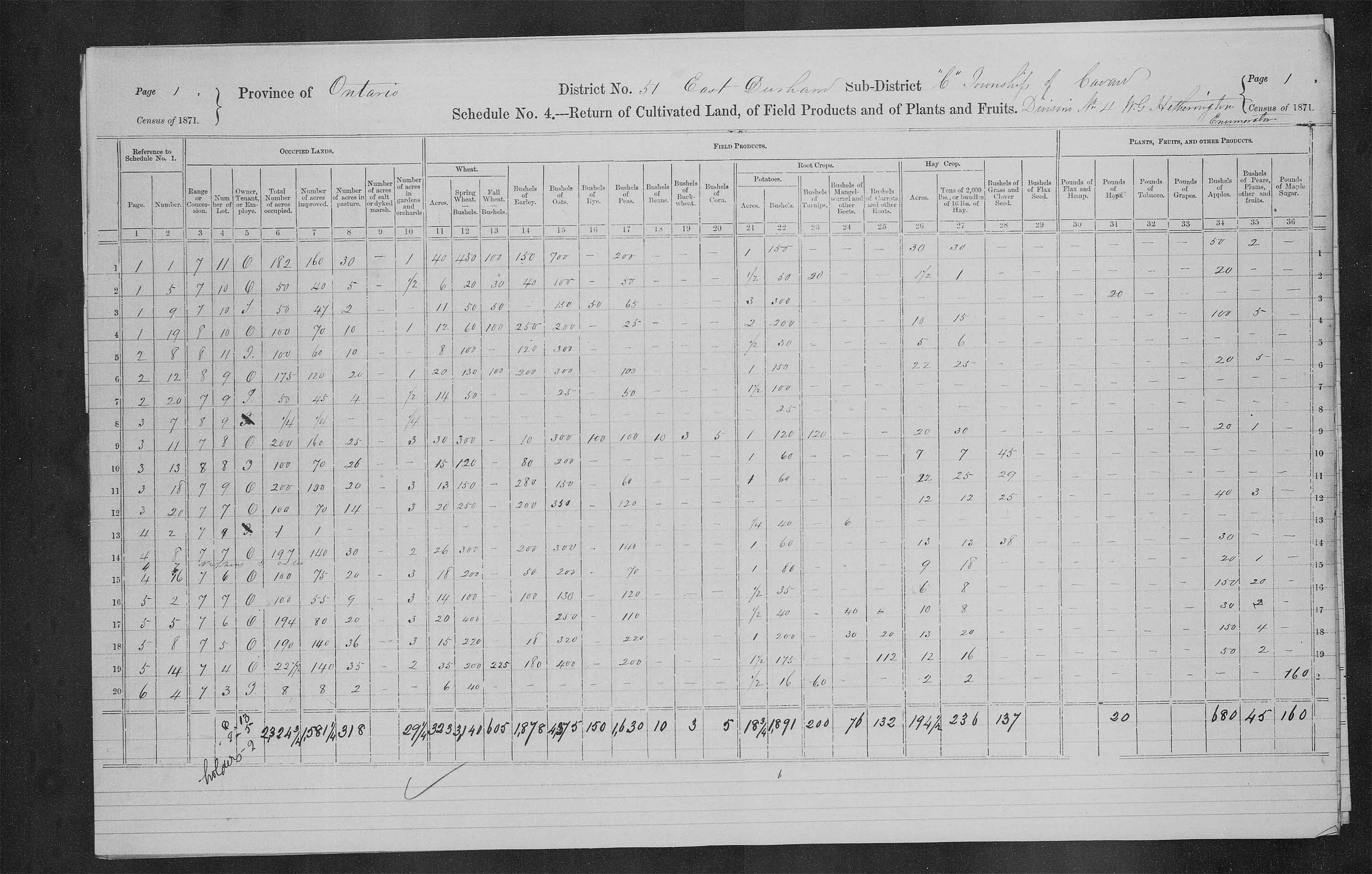 Title: Census of Canada, 1871 - Mikan Number: 142105 - Microform: c-9980