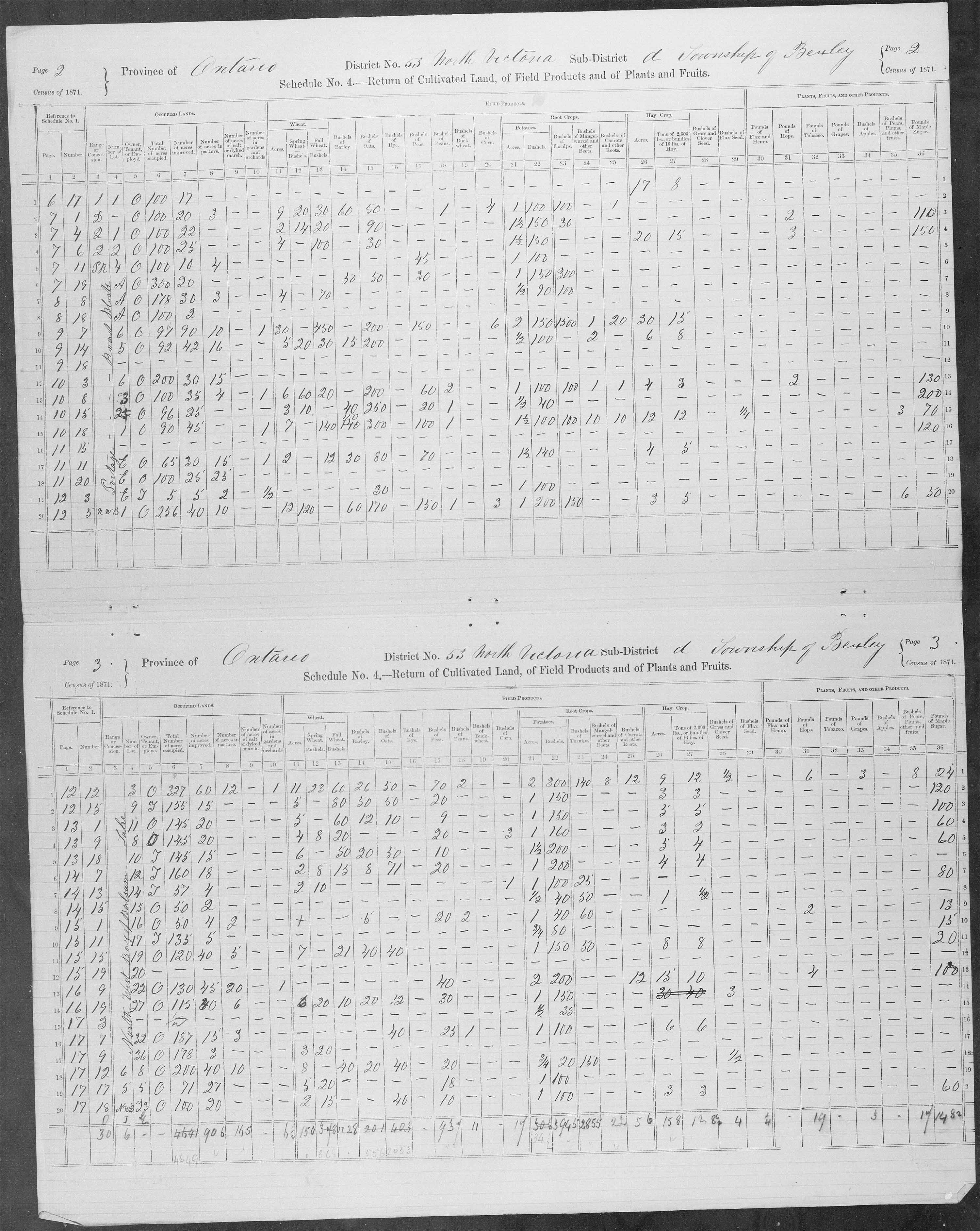 Title: Census of Canada, 1871 - Mikan Number: 142105 - Microform: c-9982