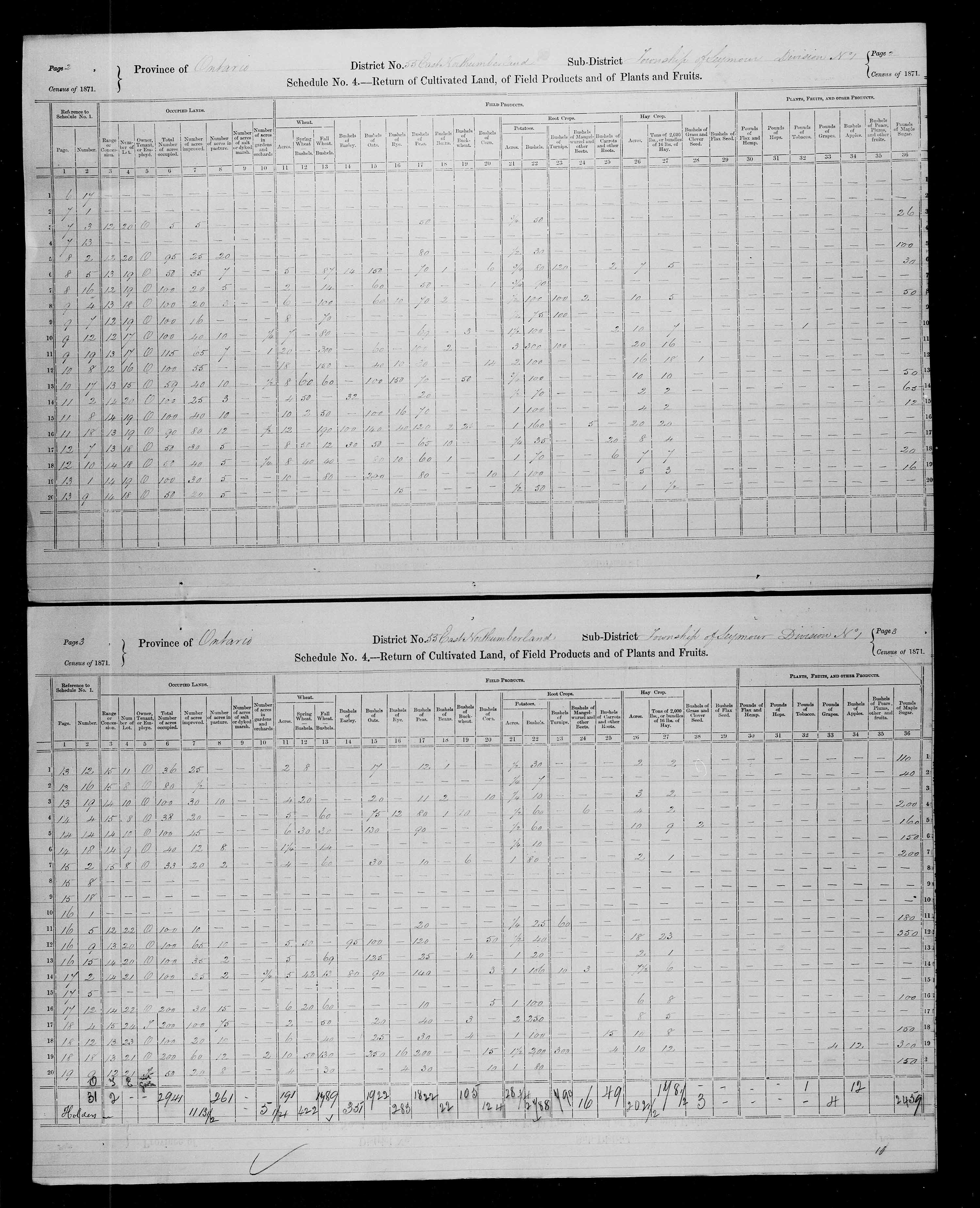 Title: Census of Canada, 1871 - Mikan Number: 142105 - Microform: c-9986