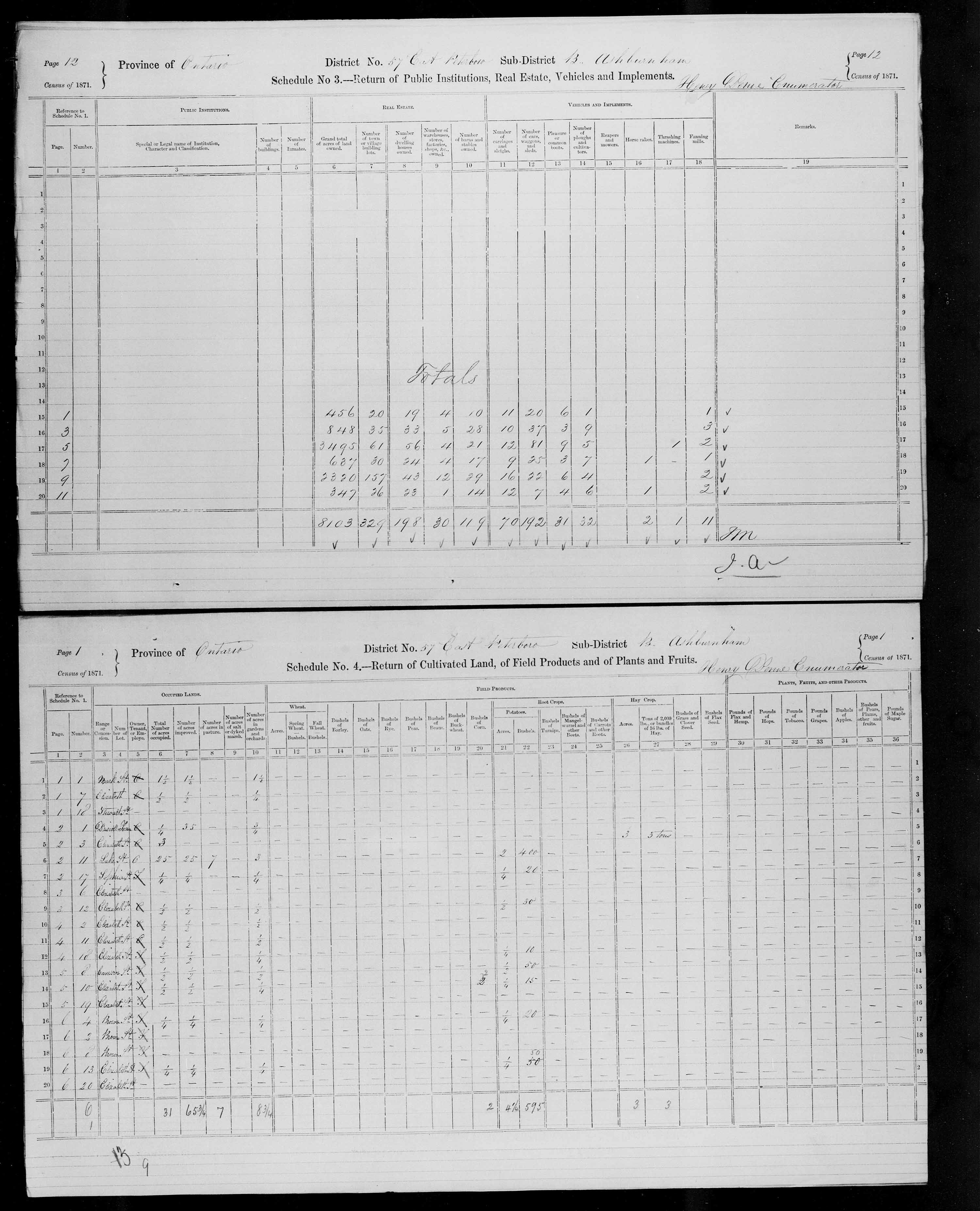 Title: Census of Canada, 1871 - Mikan Number: 142105 - Microform: c-9987