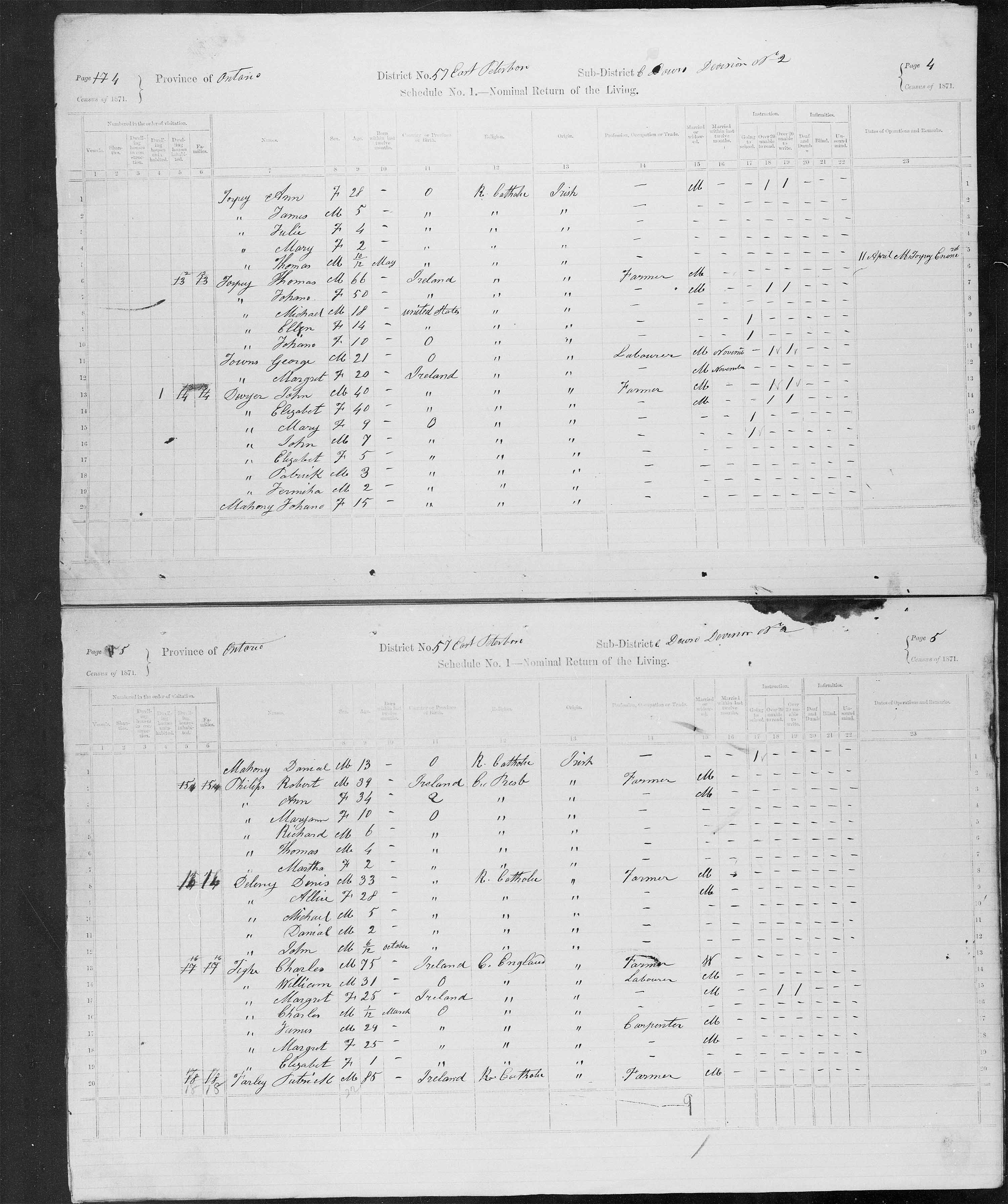 Title: Census of Canada, 1871 - Mikan Number: 142105 - Microform: c-9988