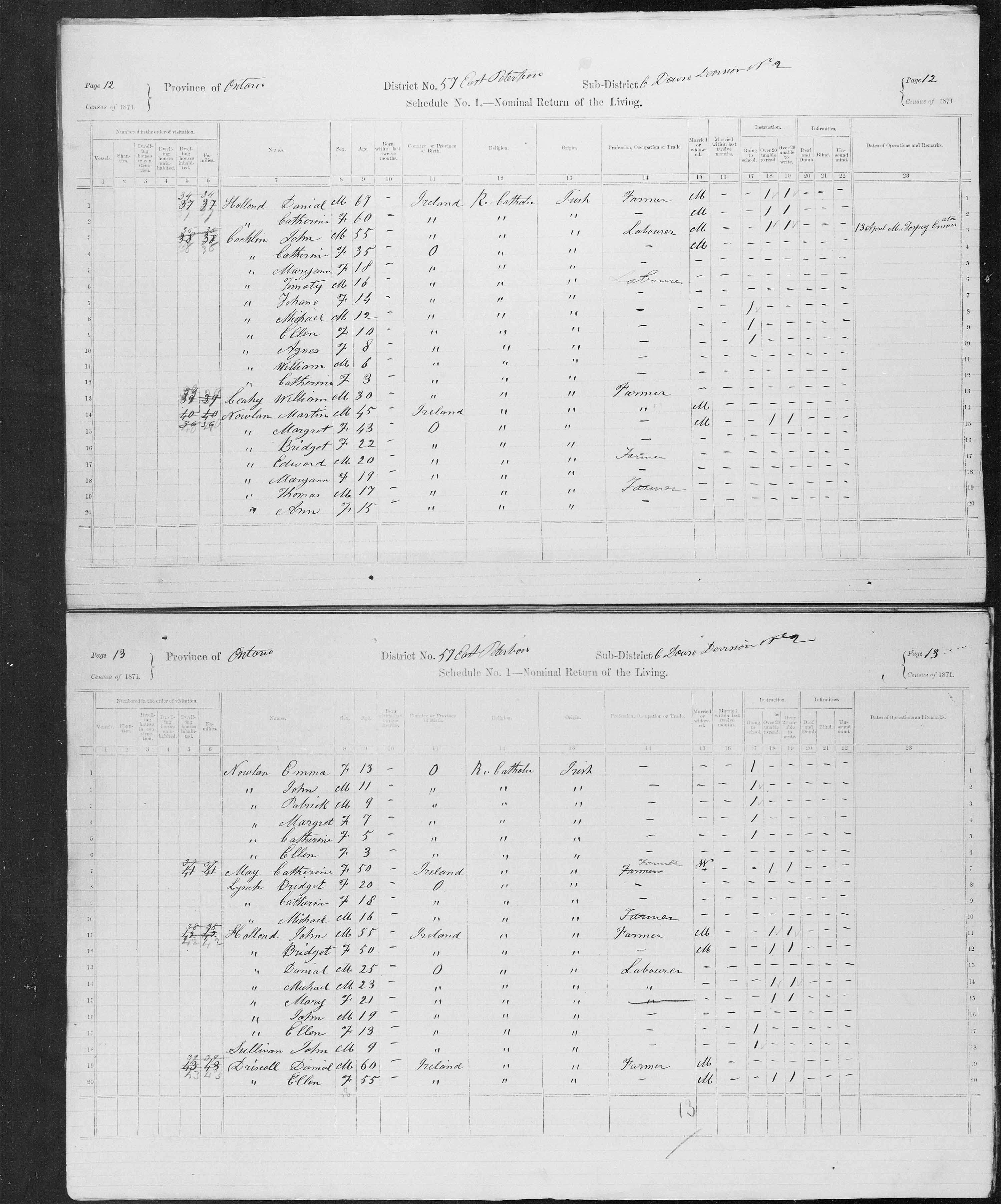 Title: Census of Canada, 1871 - Mikan Number: 142105 - Microform: c-9988