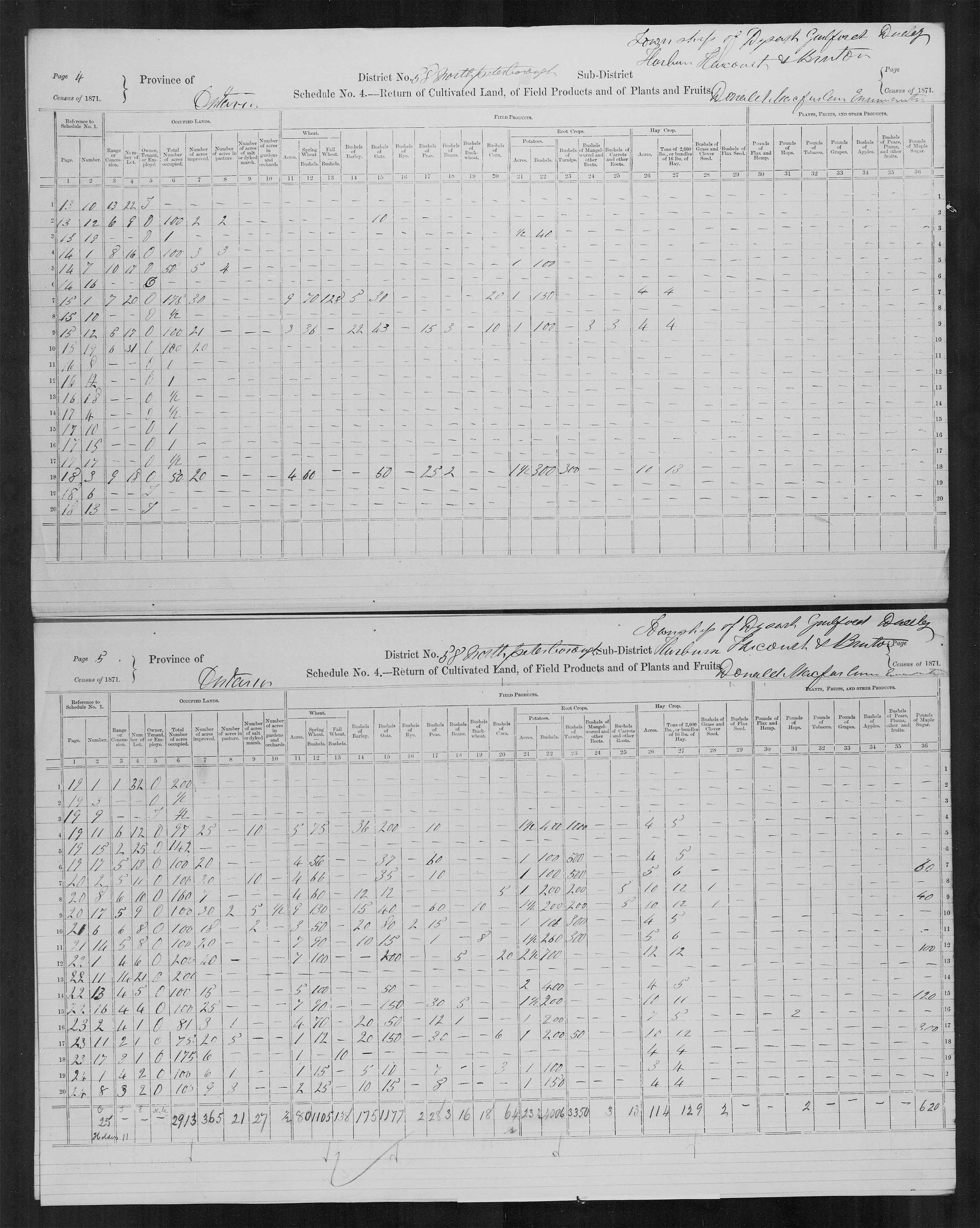 Title: Census of Canada, 1871 - Mikan Number: 142105 - Microform: c-9989
